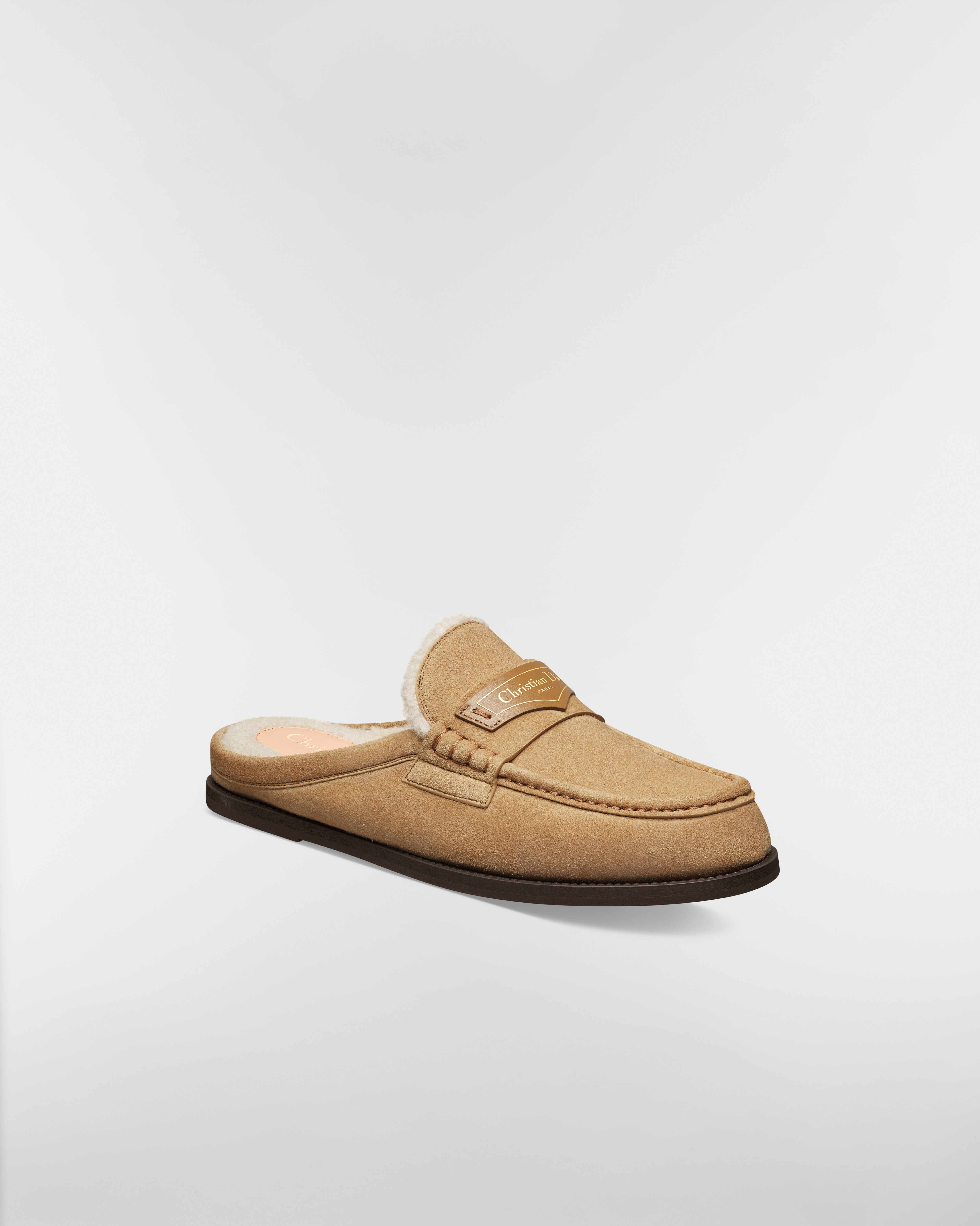 Dior Boy 뮬 베이지 스웨이드 염소 가죽 E03