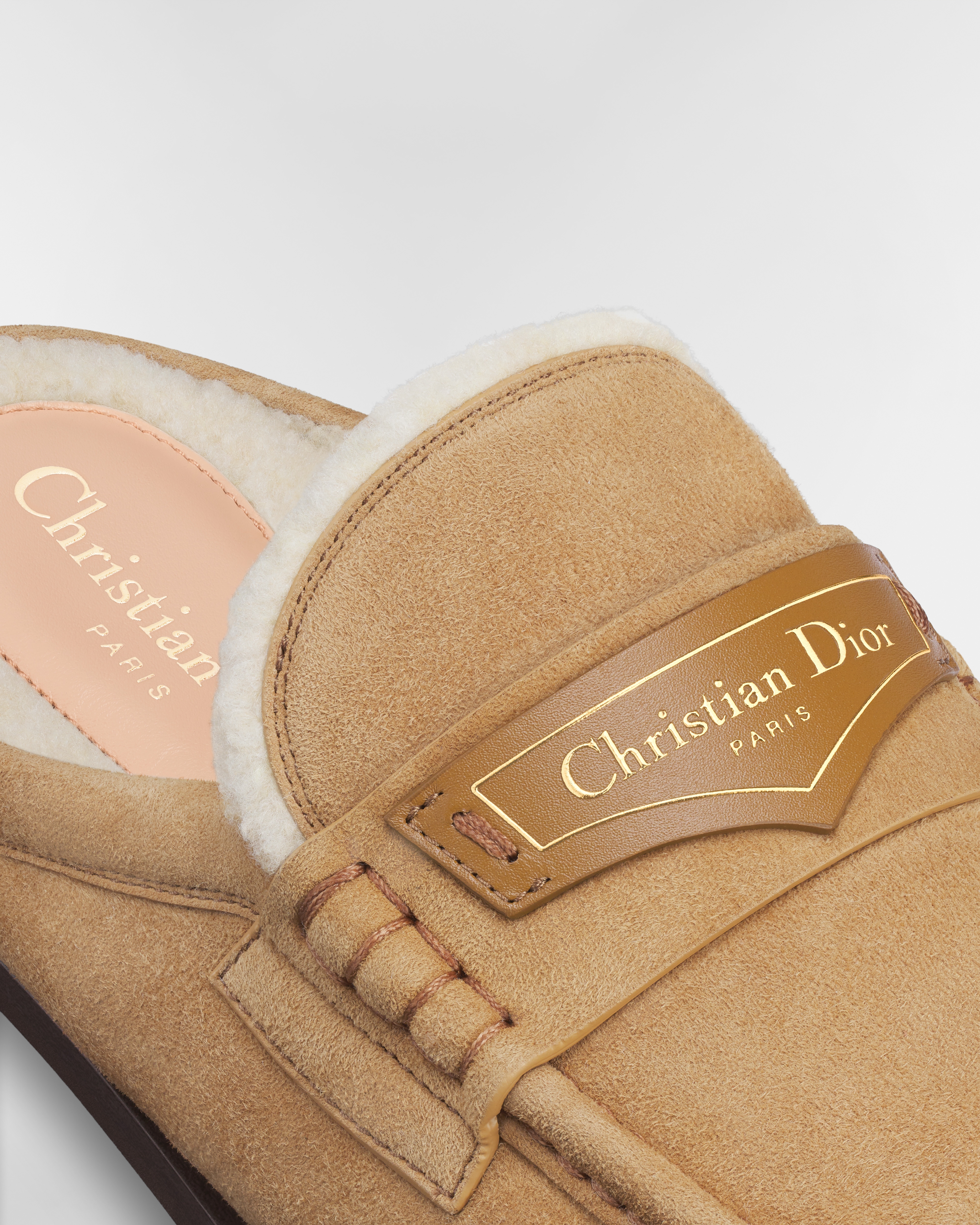 Dior Boy 뮬 베이지 스웨이드 염소 가죽 E09