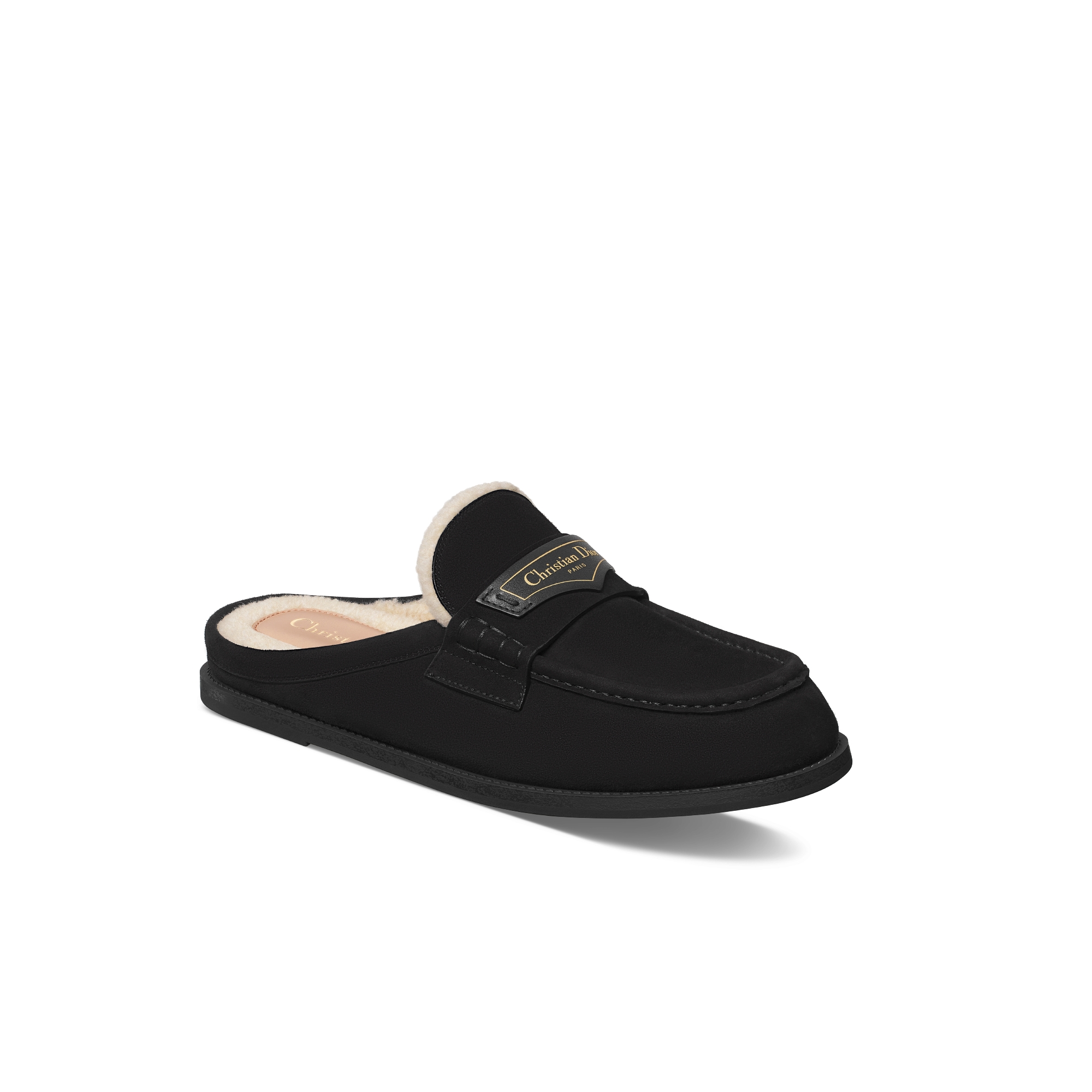 Dior Boy 뮬 블랙 스웨이드 염소 가죽 E03