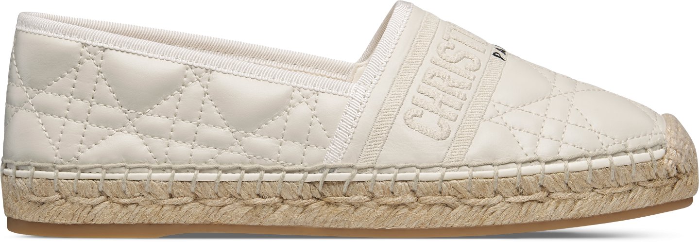CD Granville Espadrille Grey Beige Oblique Jacquard Fabric And Calfskin