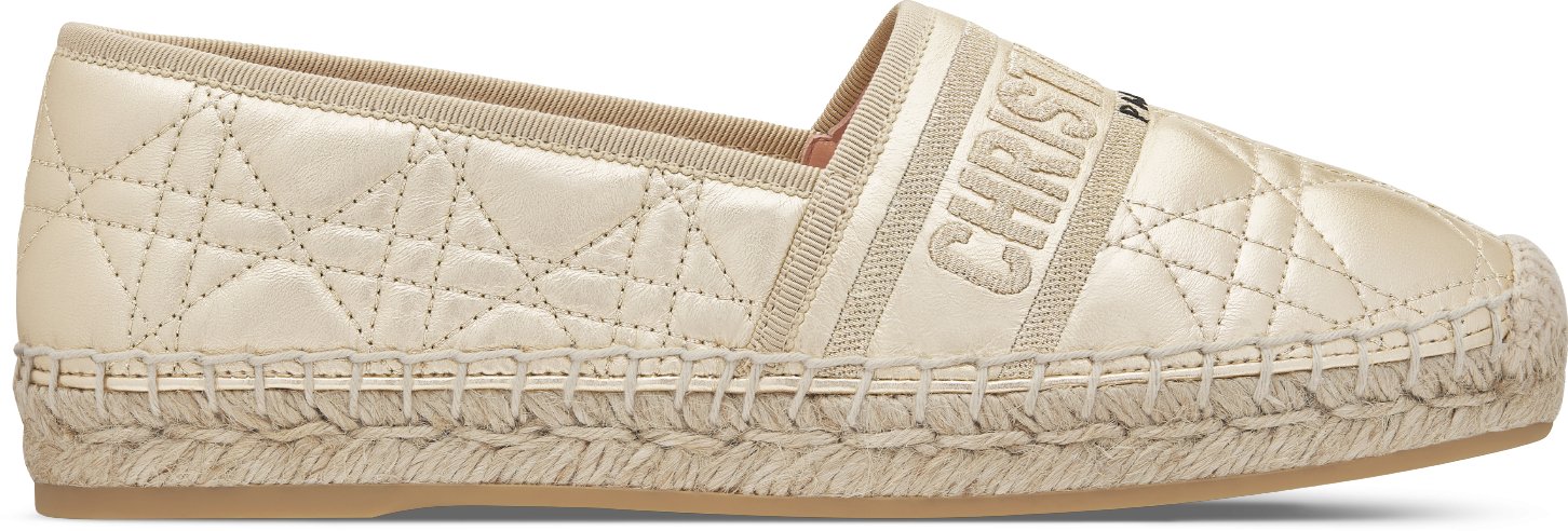 GRANVILLE ESPADRILLE GOLD QUILTED CANNAGE CALFSKIN