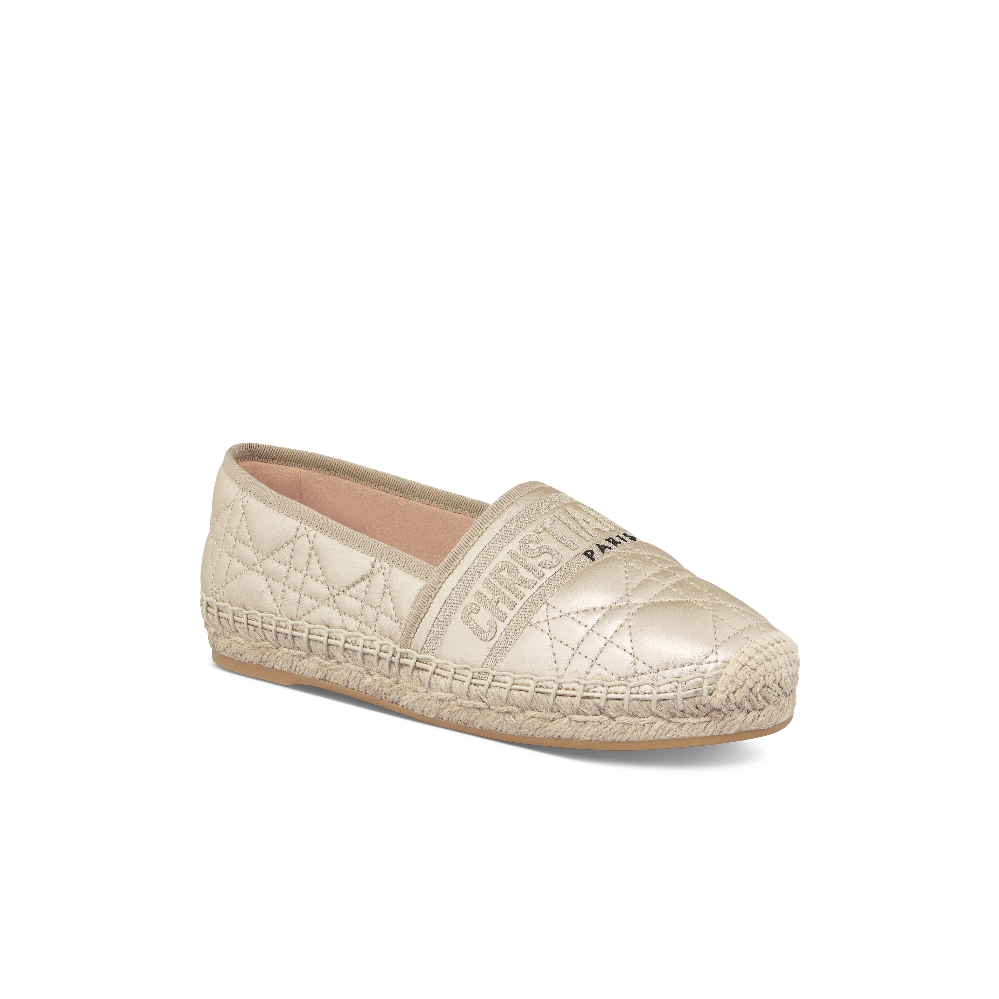 Dior Or Dior Granville Espadrille Gold-Tone Laminated Sheepskin