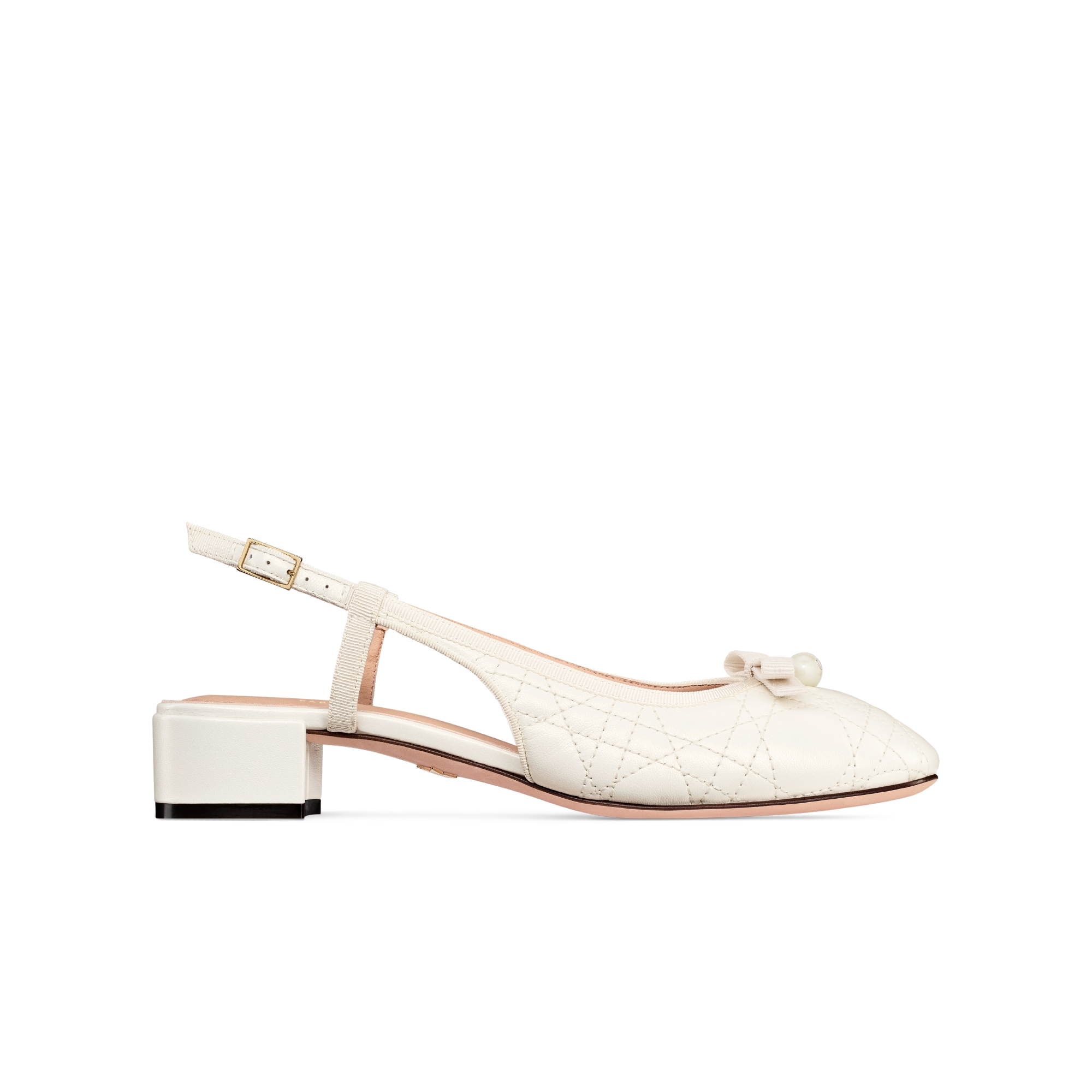Dior Ballet Slingback Pump Pearlescent White Cannage Lambskin E02
