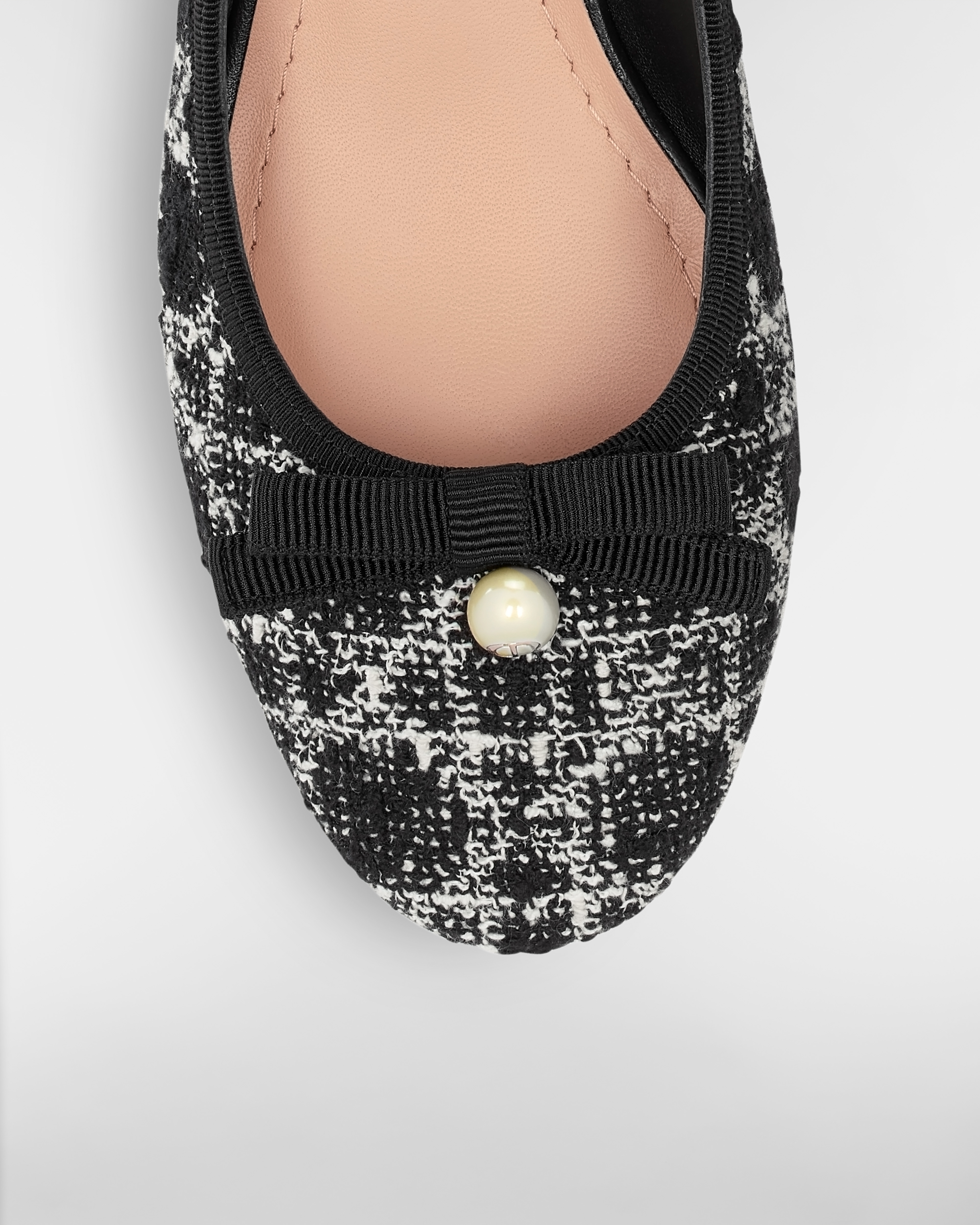 Dior Ballet Slingback Pump Black Tweed with White Microcannage Motif E09