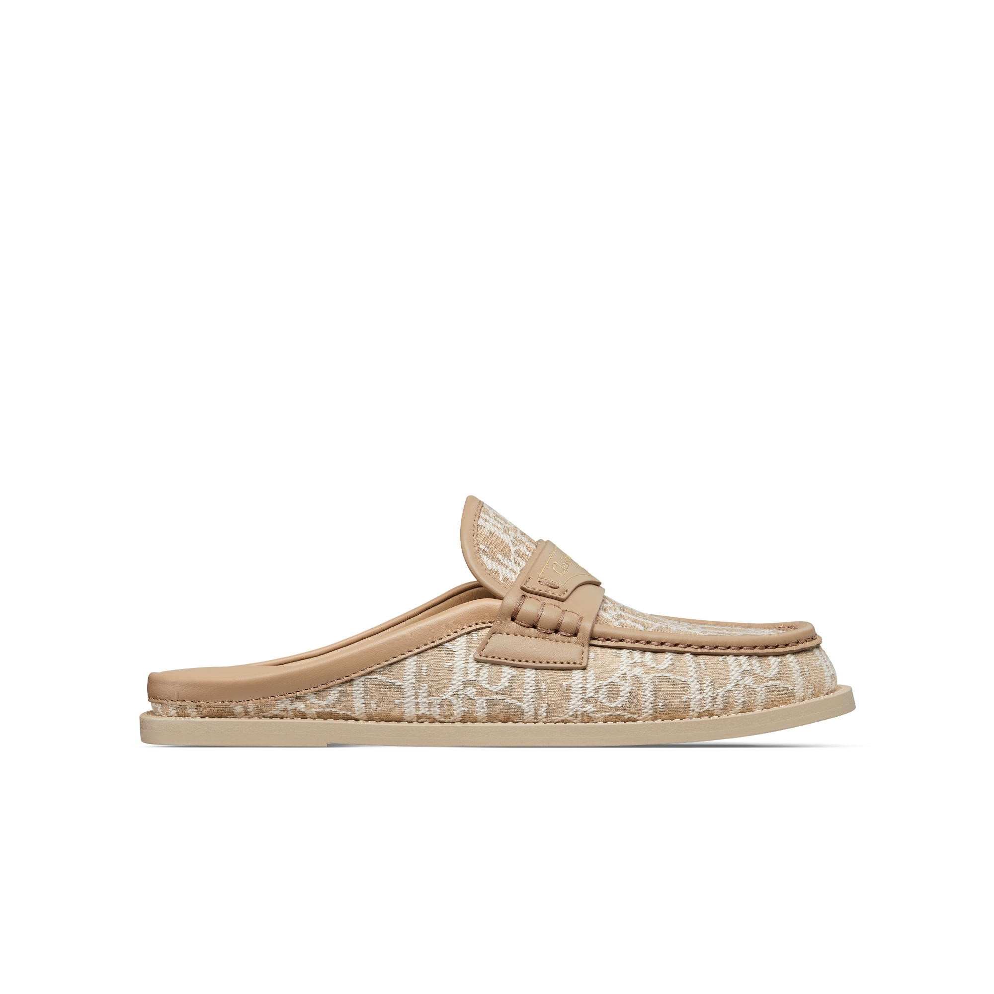 Dior Boy Mule Beige Cotton Embroidered with Dior Oblique Motif and