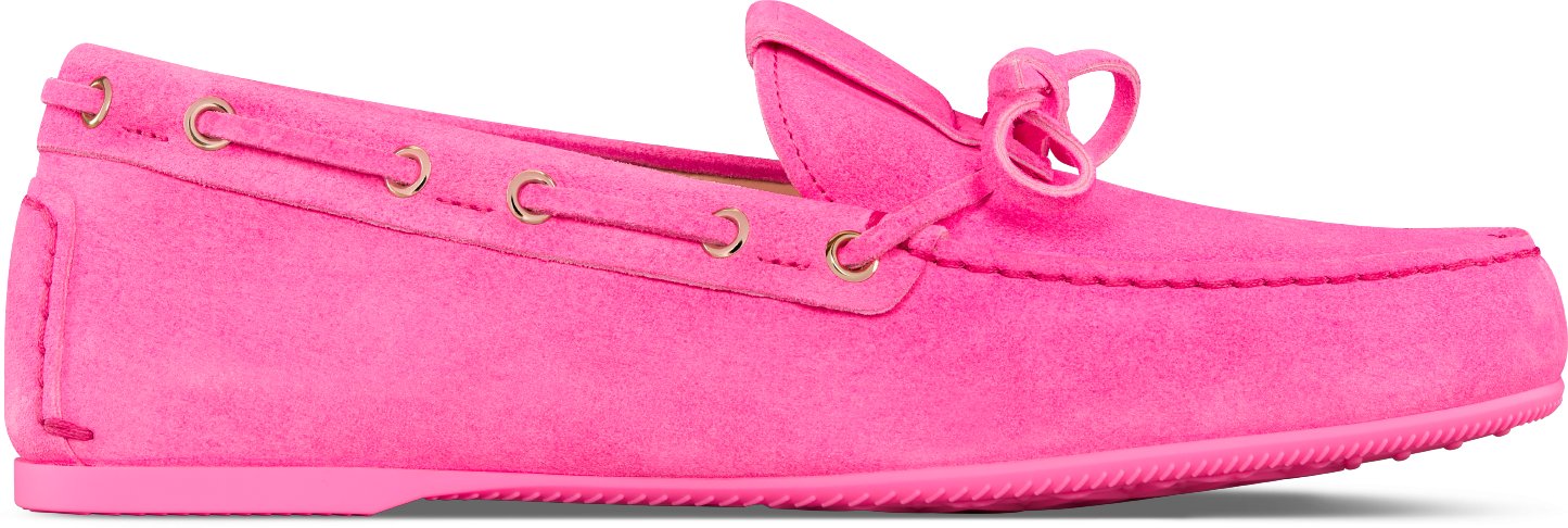 Miss Dior Street Loafer Profile view Fluorescent Pink Suede Calfskin