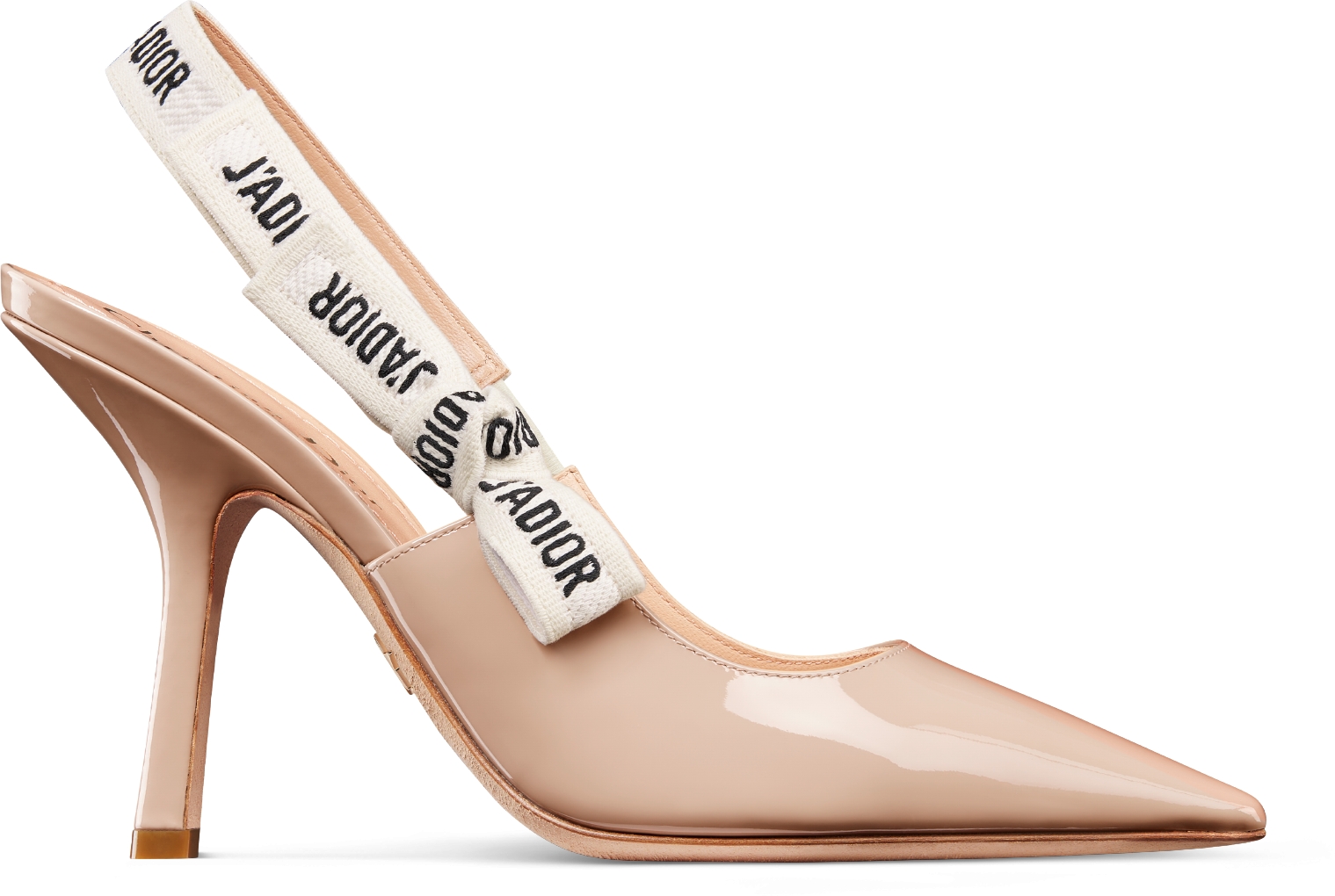 J Adior Slingback Pump Nude Patent Calfskin DIOR