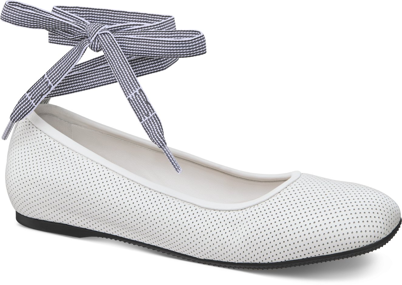 D-Journey Lace-Up Ballet Flat Three quarter closed view Three quarter closed view