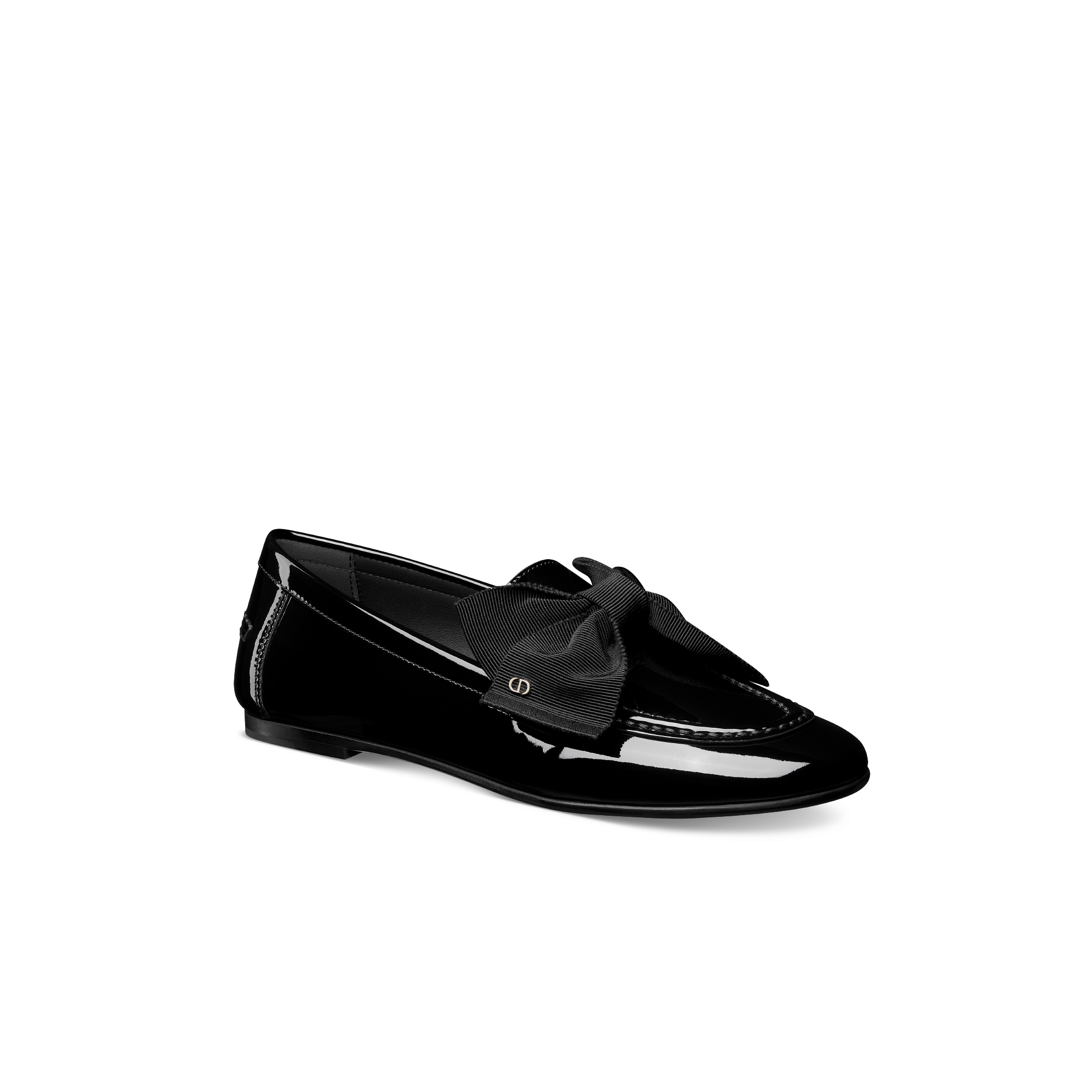 Diorissimo Loafer Kalbslackleder und Ripsband in Schwarz E03