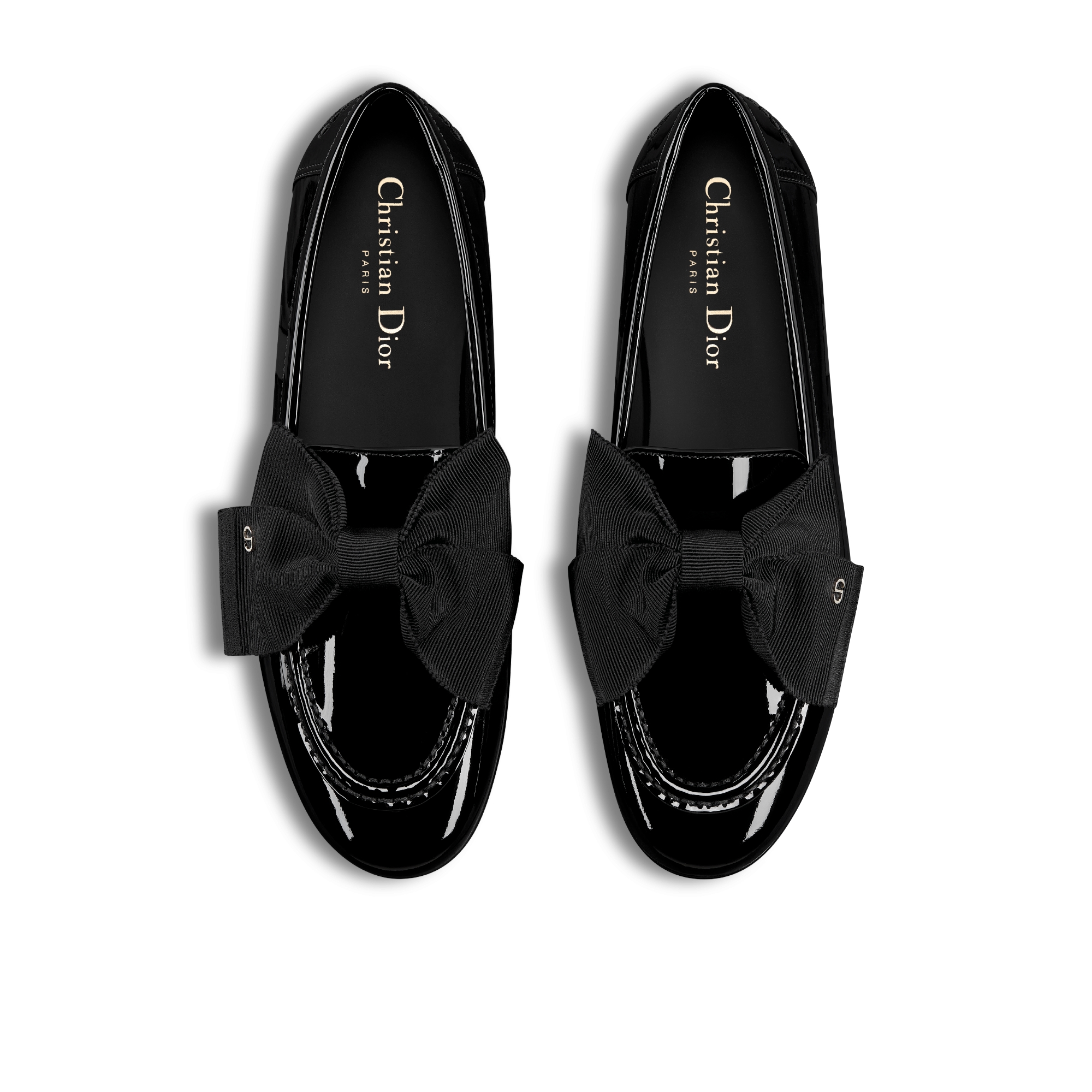 Diorissimo Loafer Kalbslackleder und Ripsband in Schwarz E06