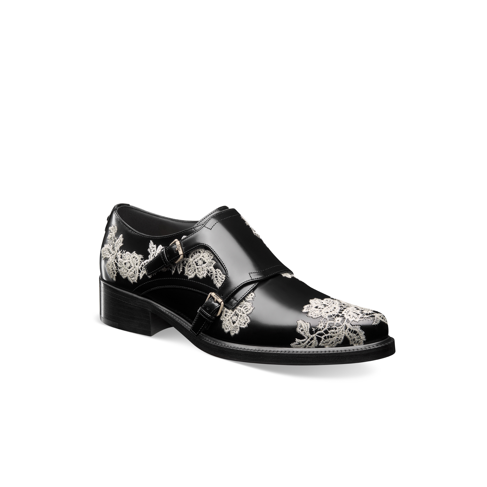 【極美品】DIOR ディオール DERBY M-EXPL BOAT SHOE Dior Dandy Monk Strap Derby Shoe Black Calfskin Embroidered