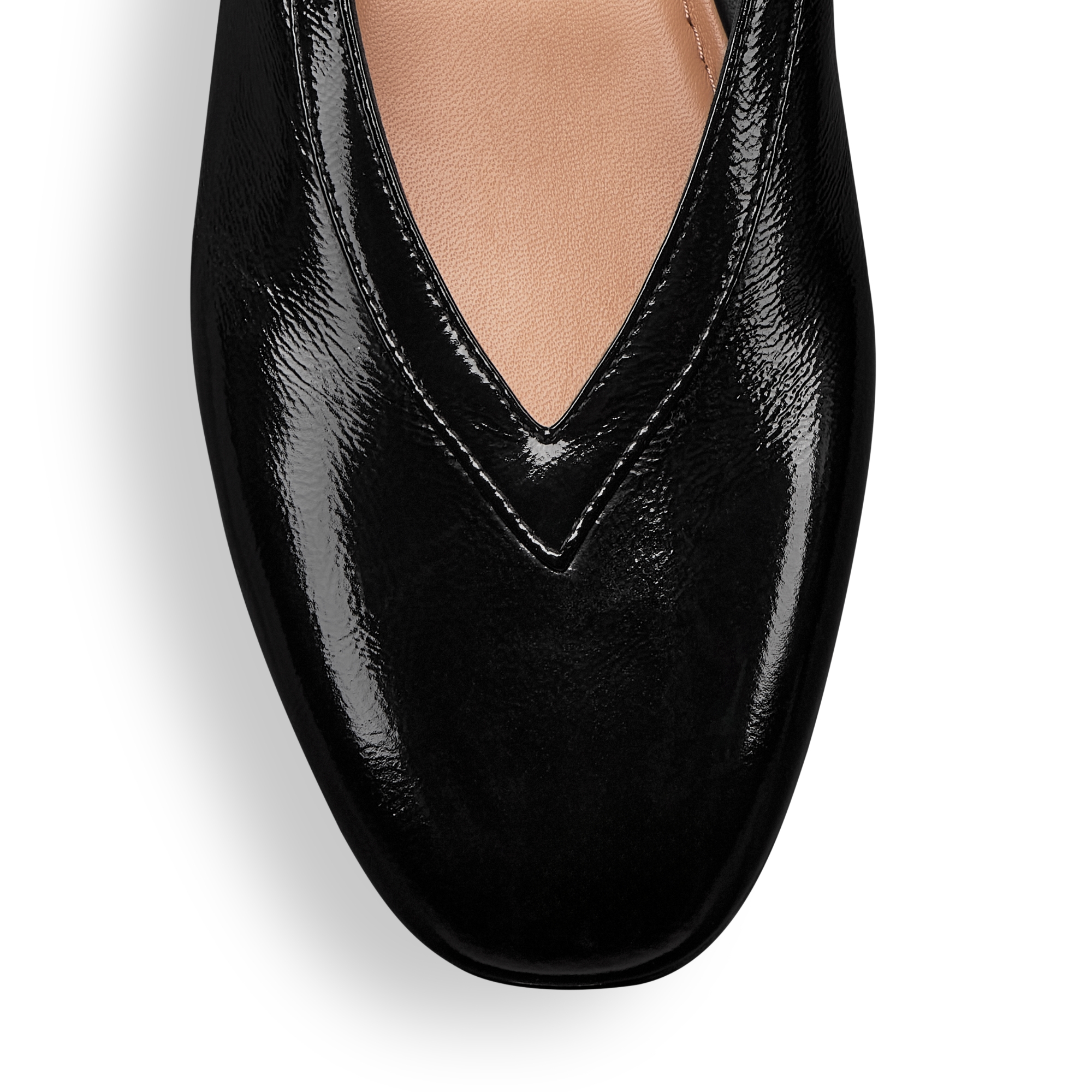Dior New Ballet Flat Black Crinkled Patent Calfskin E09