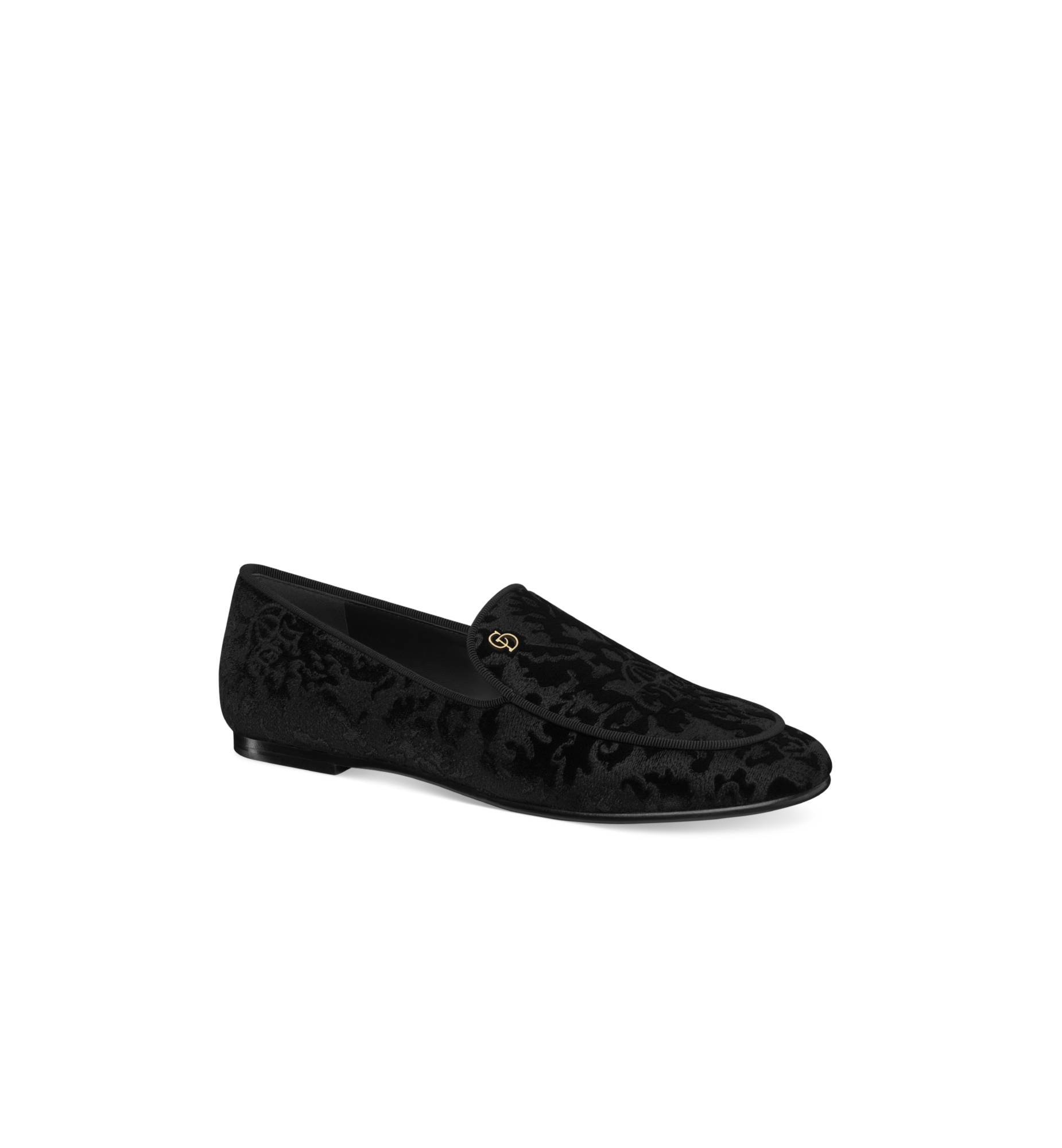 【カジュアル♪】Dior Paris ローファー Dior Novel Loafer Black Dior Ornemental Embroidered Cotton