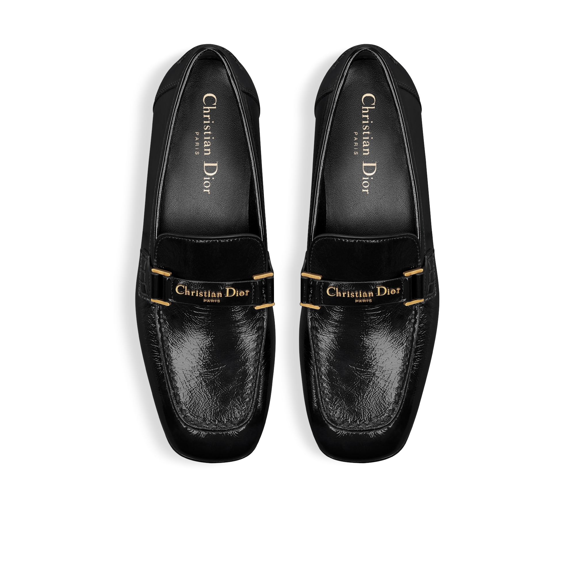 Monsieur Dior ローファー クリンクルド パテントカーフスキン E06