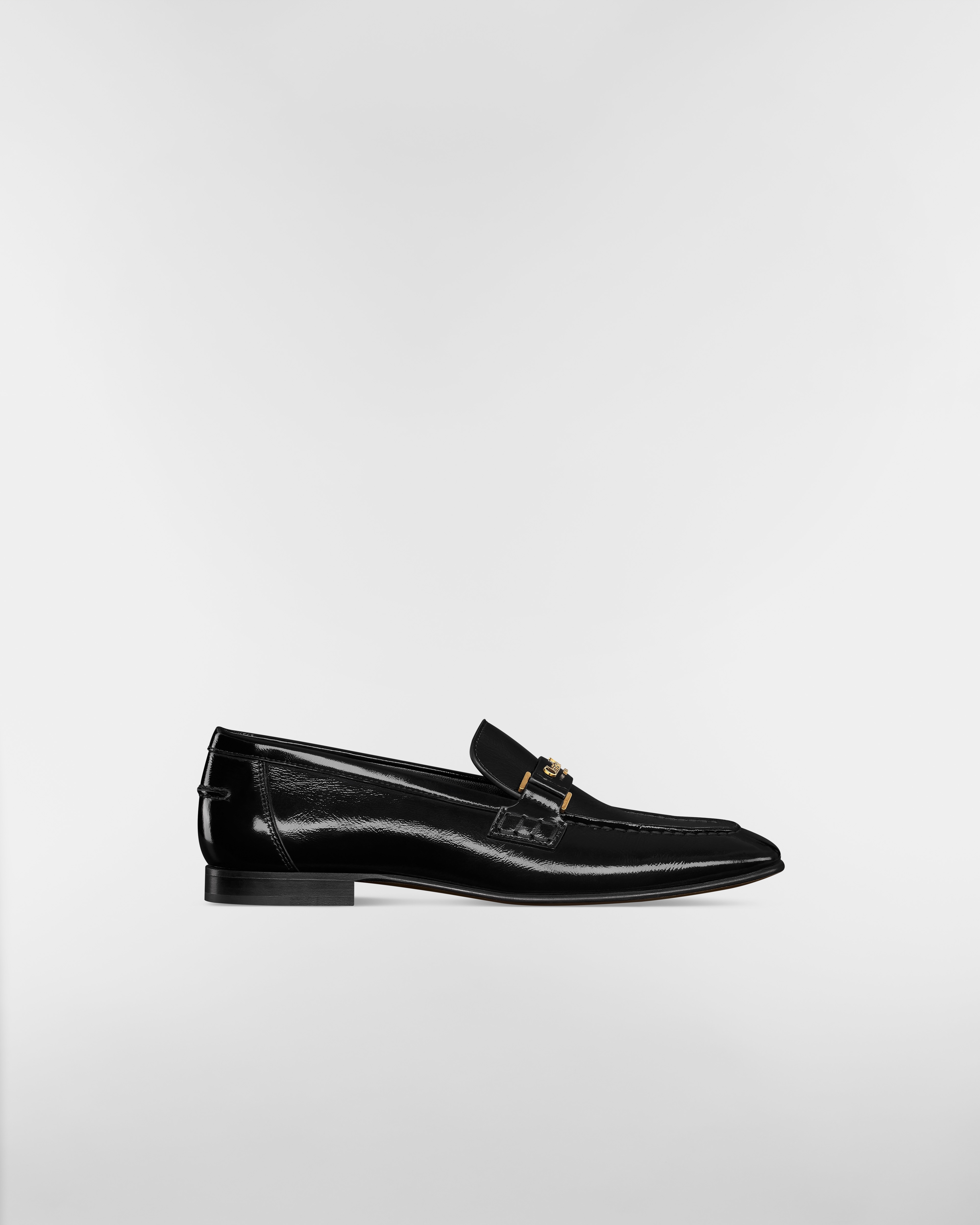 Mocassino Monsieur Dior Pelle di vitello verniciata increspata nera E02