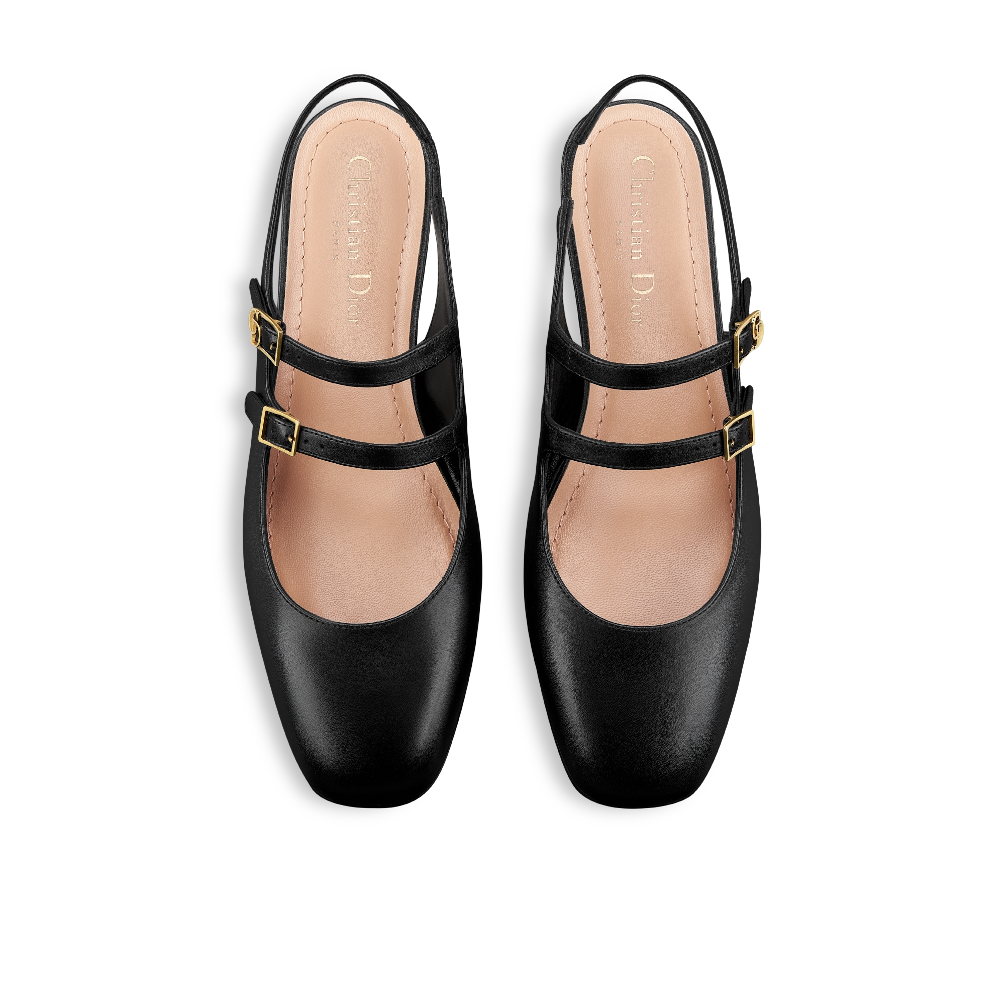 Dior Chérie Slingback Flat Black Supple Calfskin E06