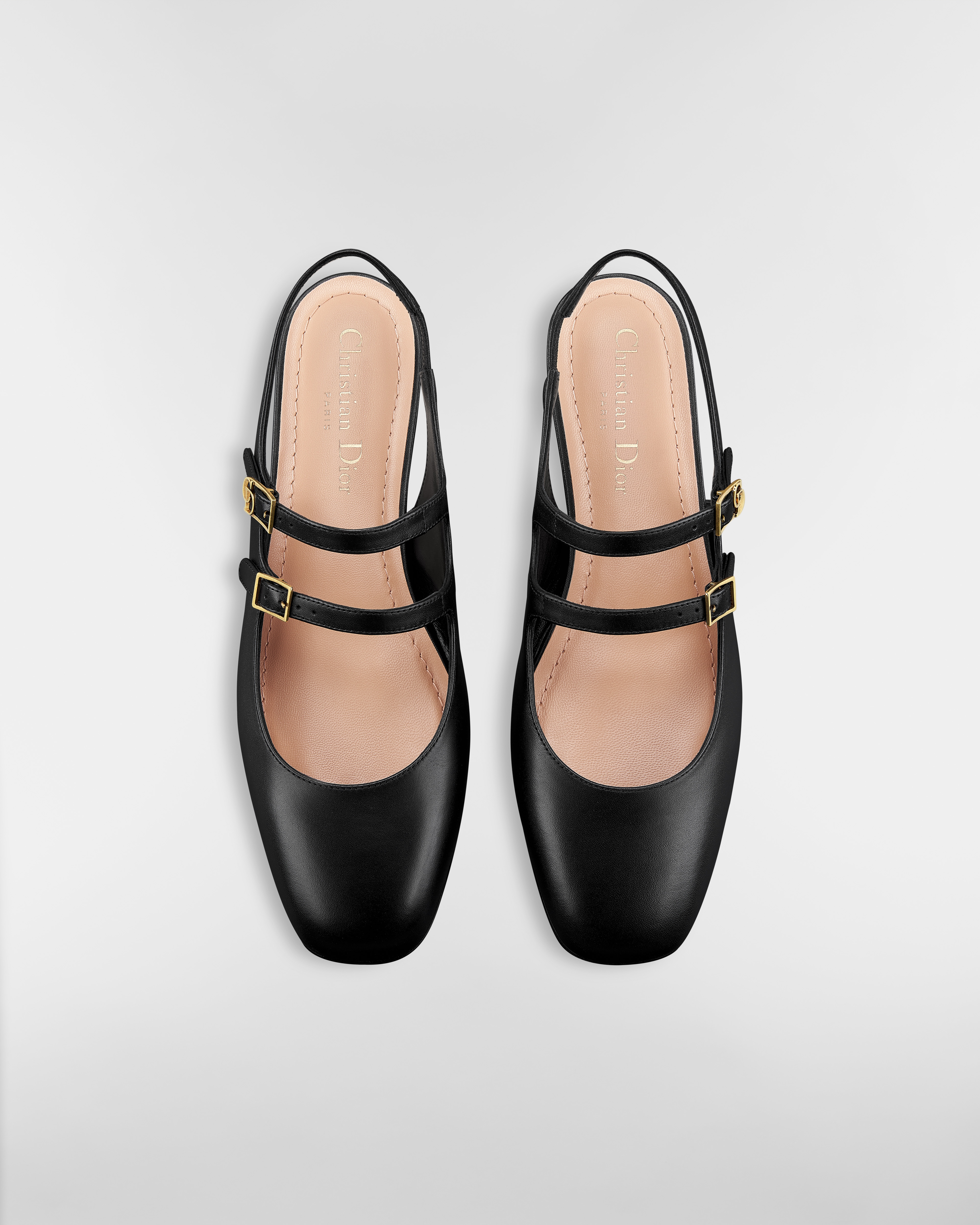 Dior Chérie Slingback Flat Black Supple Calfskin E06