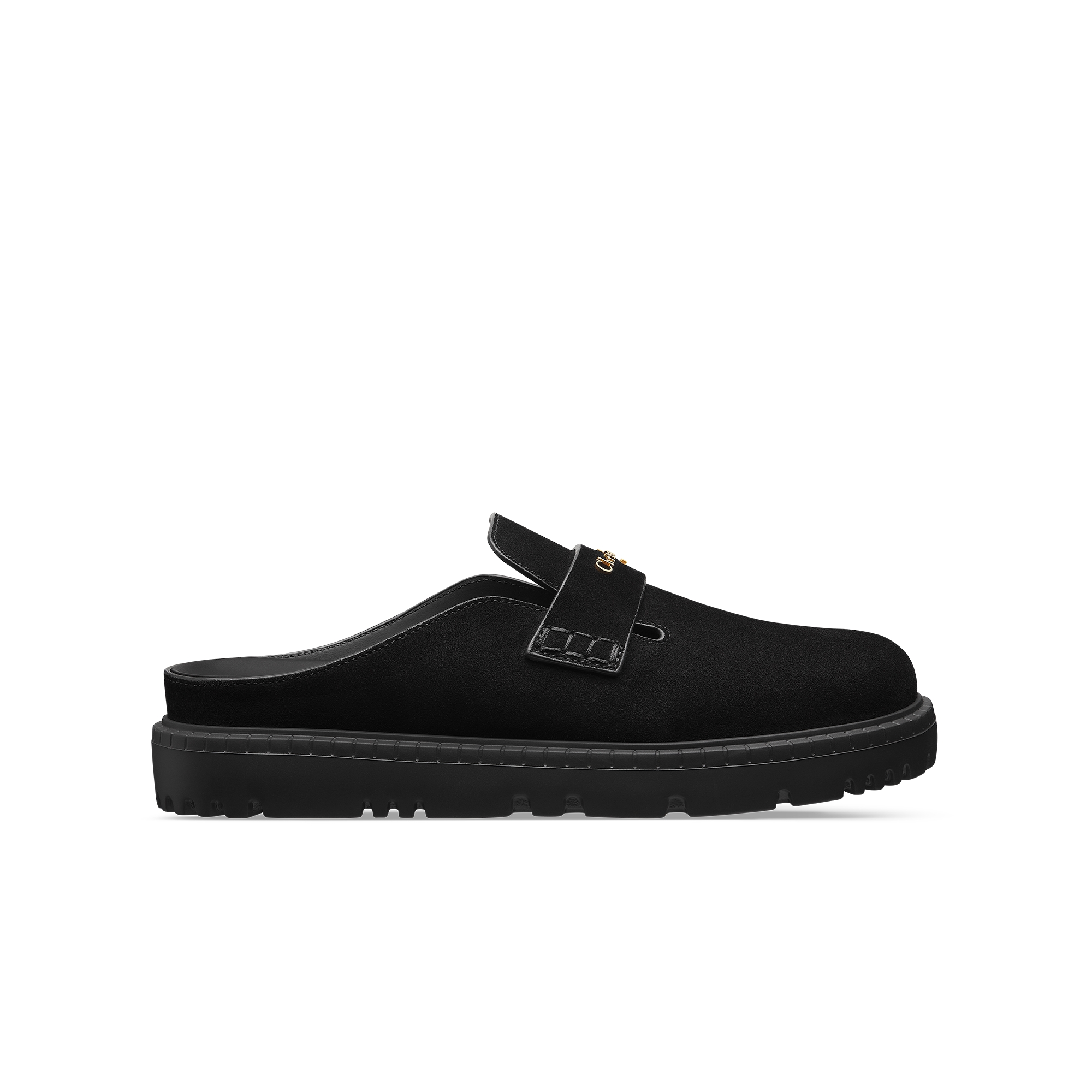 Dior Boy Mule Kalbsveloursleder in Schwarz E02