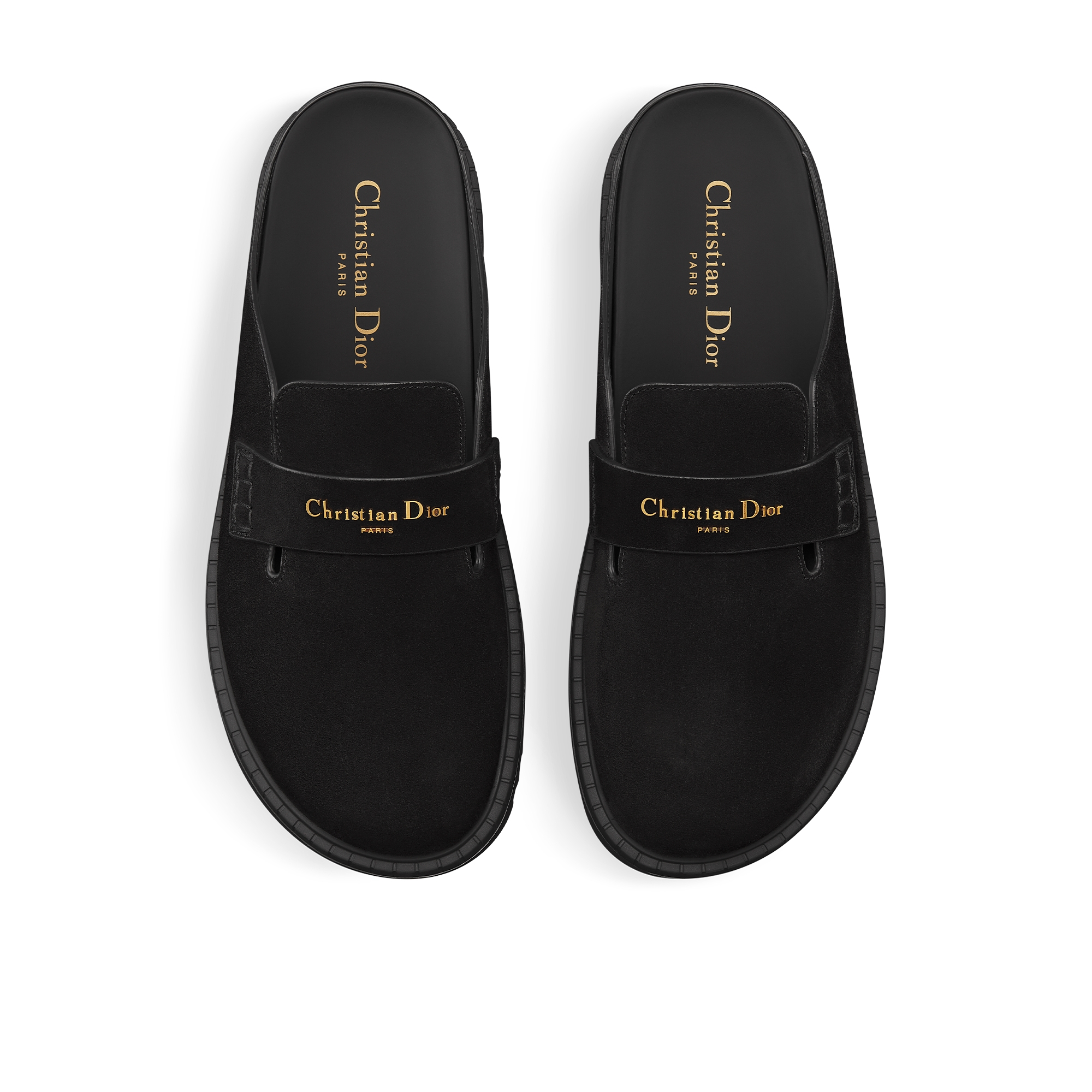 Mule Dior Boy Couro de vitelo acamurçado preto E06