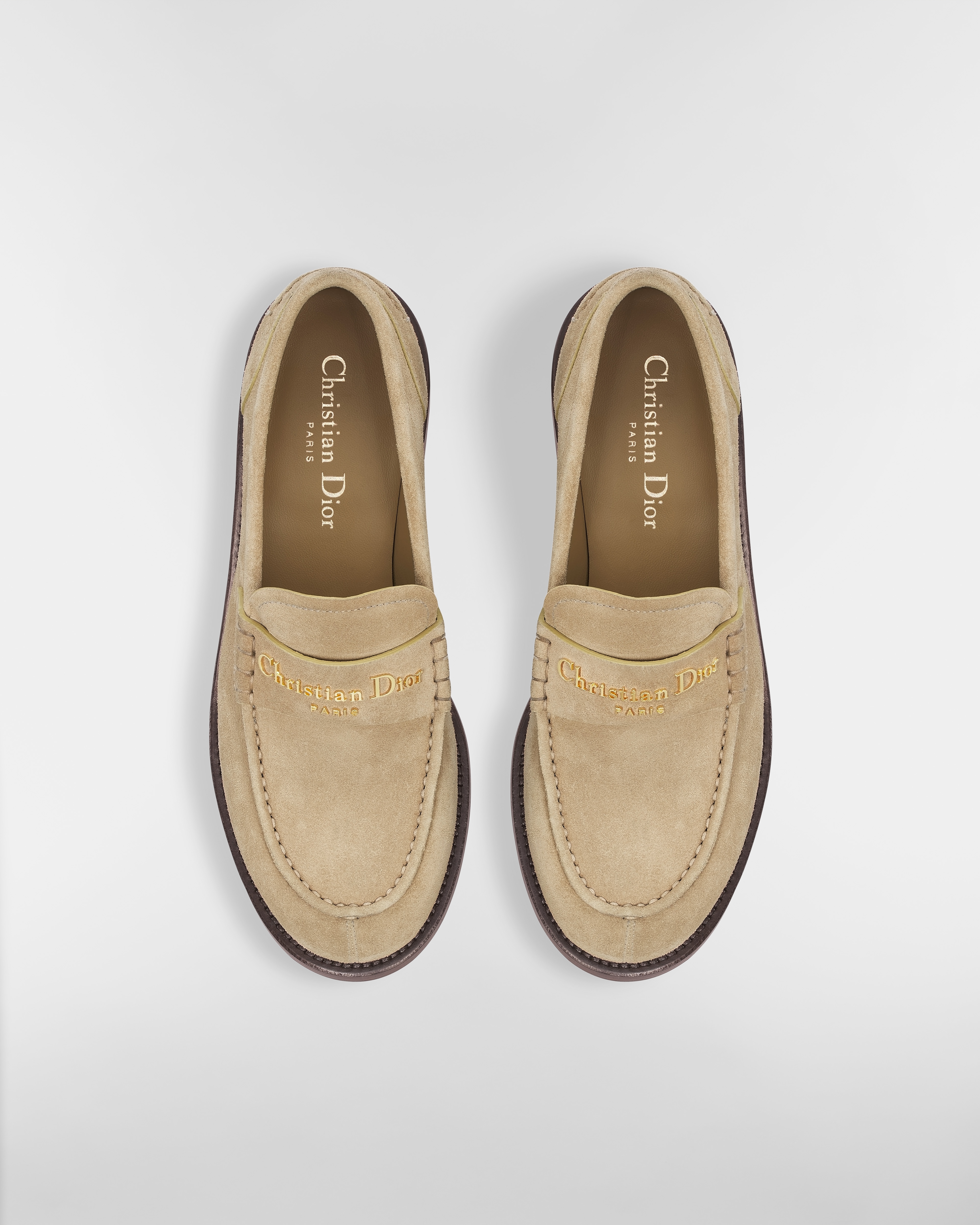 Mocassino Dior Boy Pelle di vitello scamosciata color corda E06