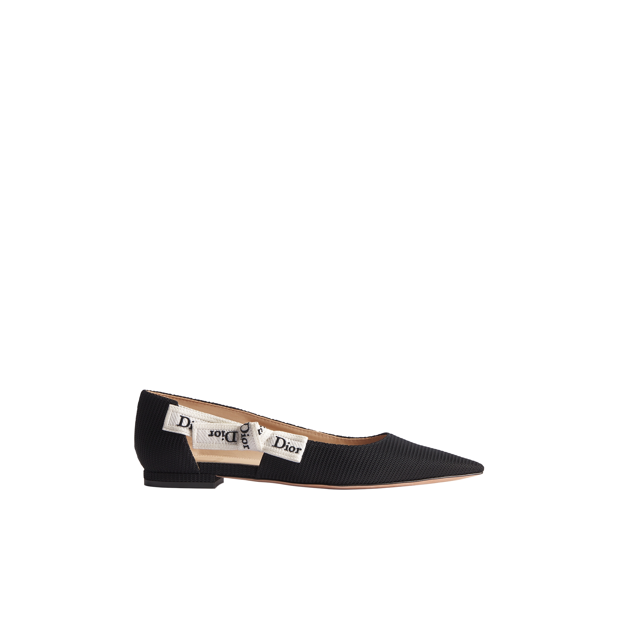 J'Adior Ballet Flat Black Technical Fabric E02