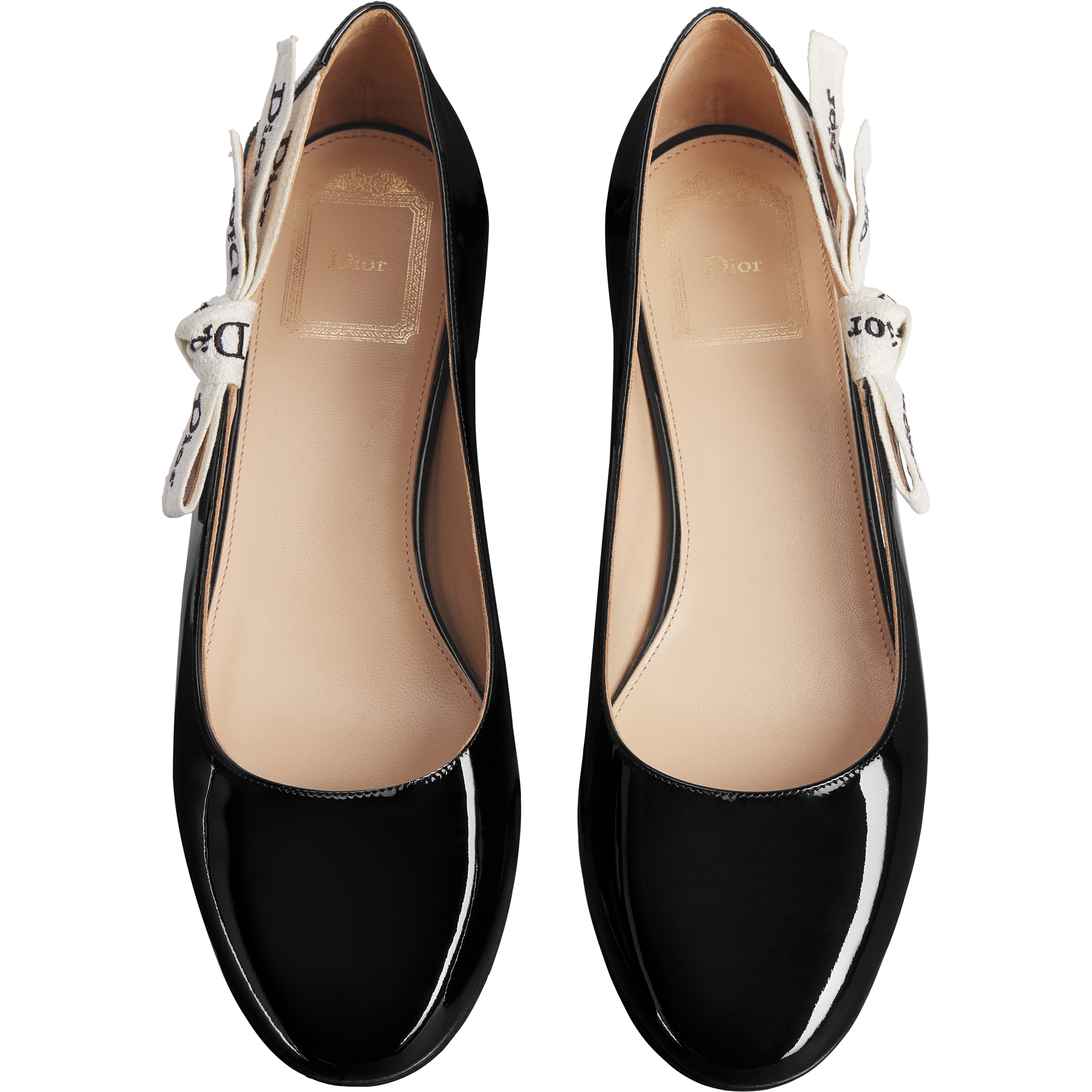 J'Adior Ballet Flat Black Patent Calfskin E06