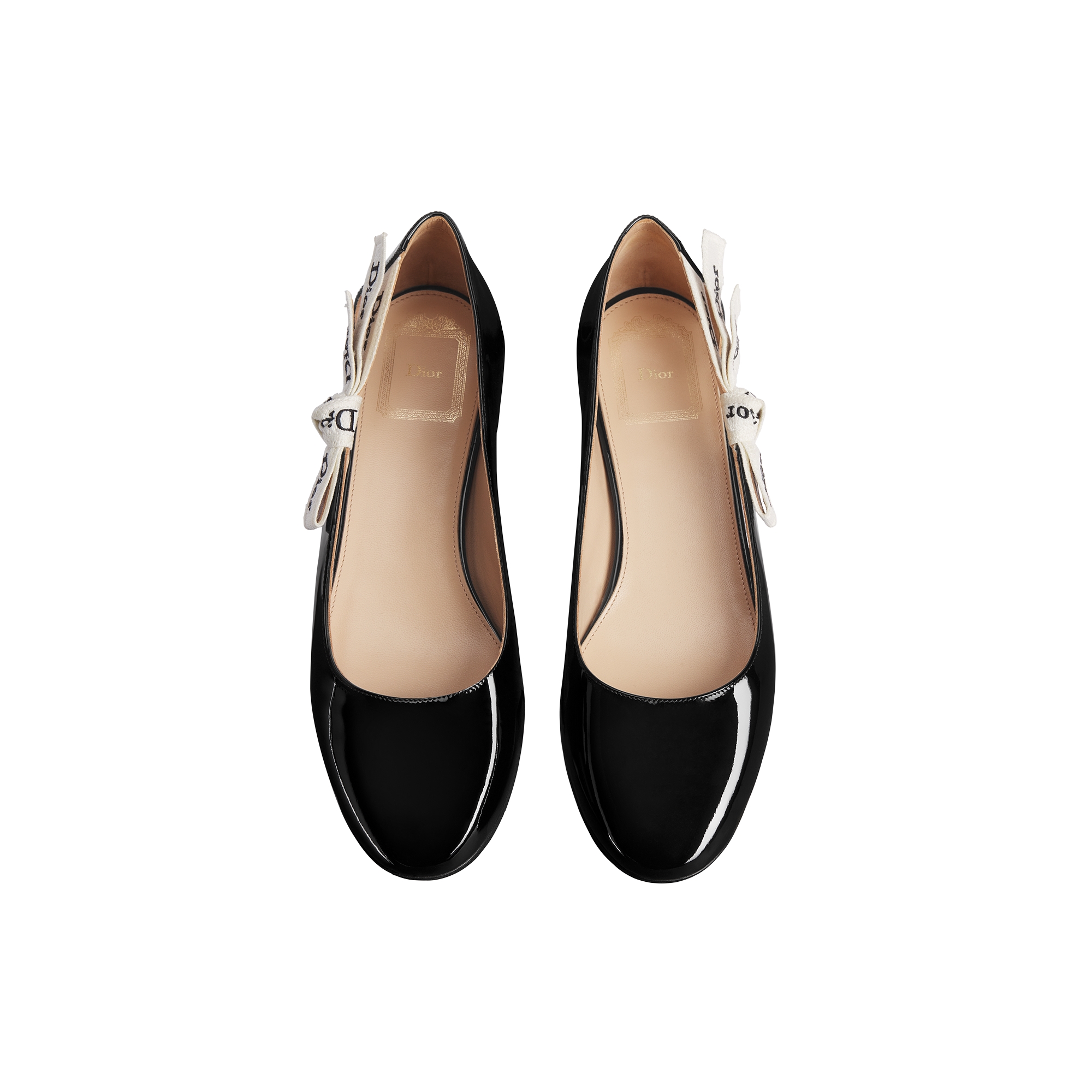 J'Adior Ballet Flat Black Patent Calfskin E06