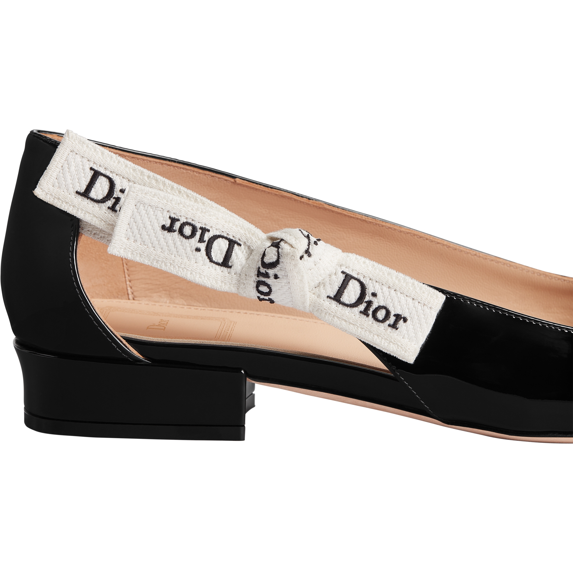 J'Adior Ballet Flat Black Patent Calfskin E09