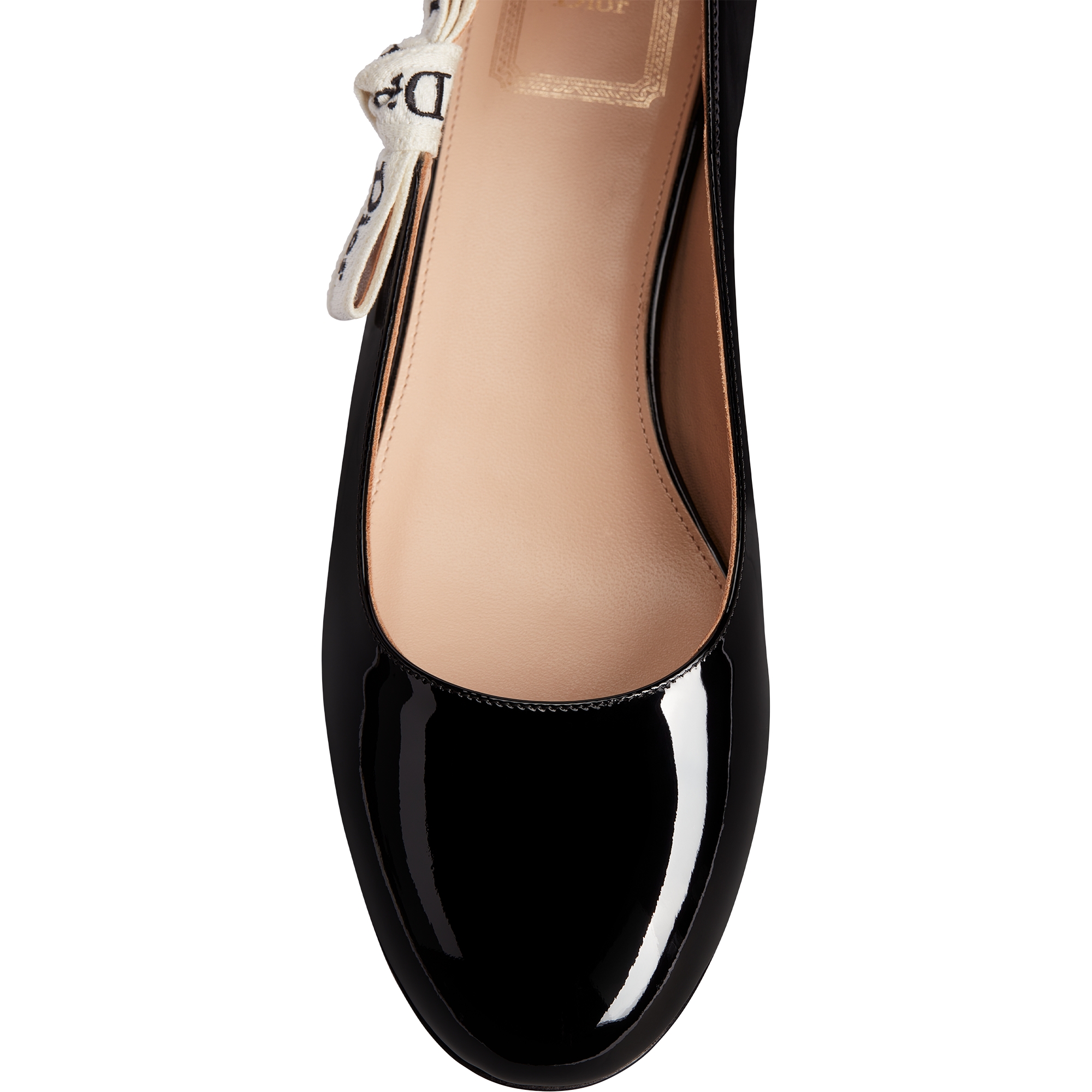 J'Adior Ballet Flat Black Patent Calfskin E10