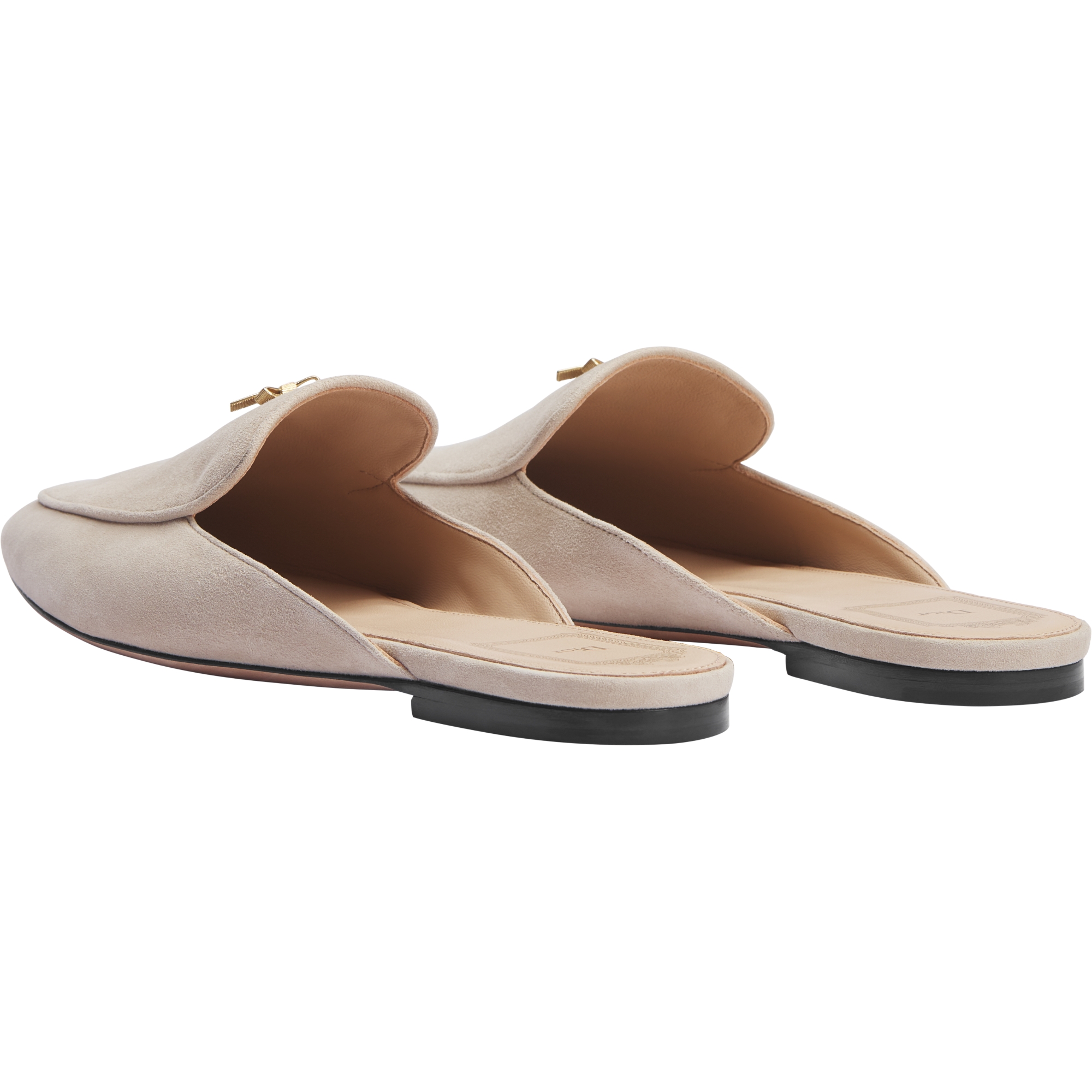 Dior Or Baby Bow Mule Rope Beige Suede Goatskin E05