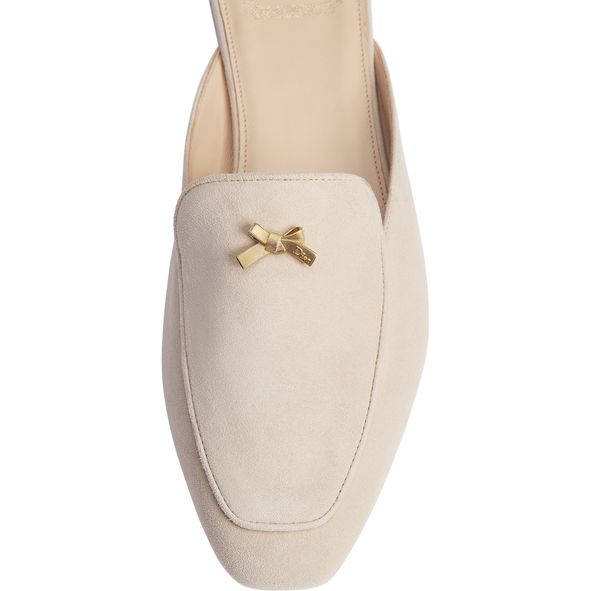 Dior Or Baby Bow Mule Rope Beige Suede Goatskin E12