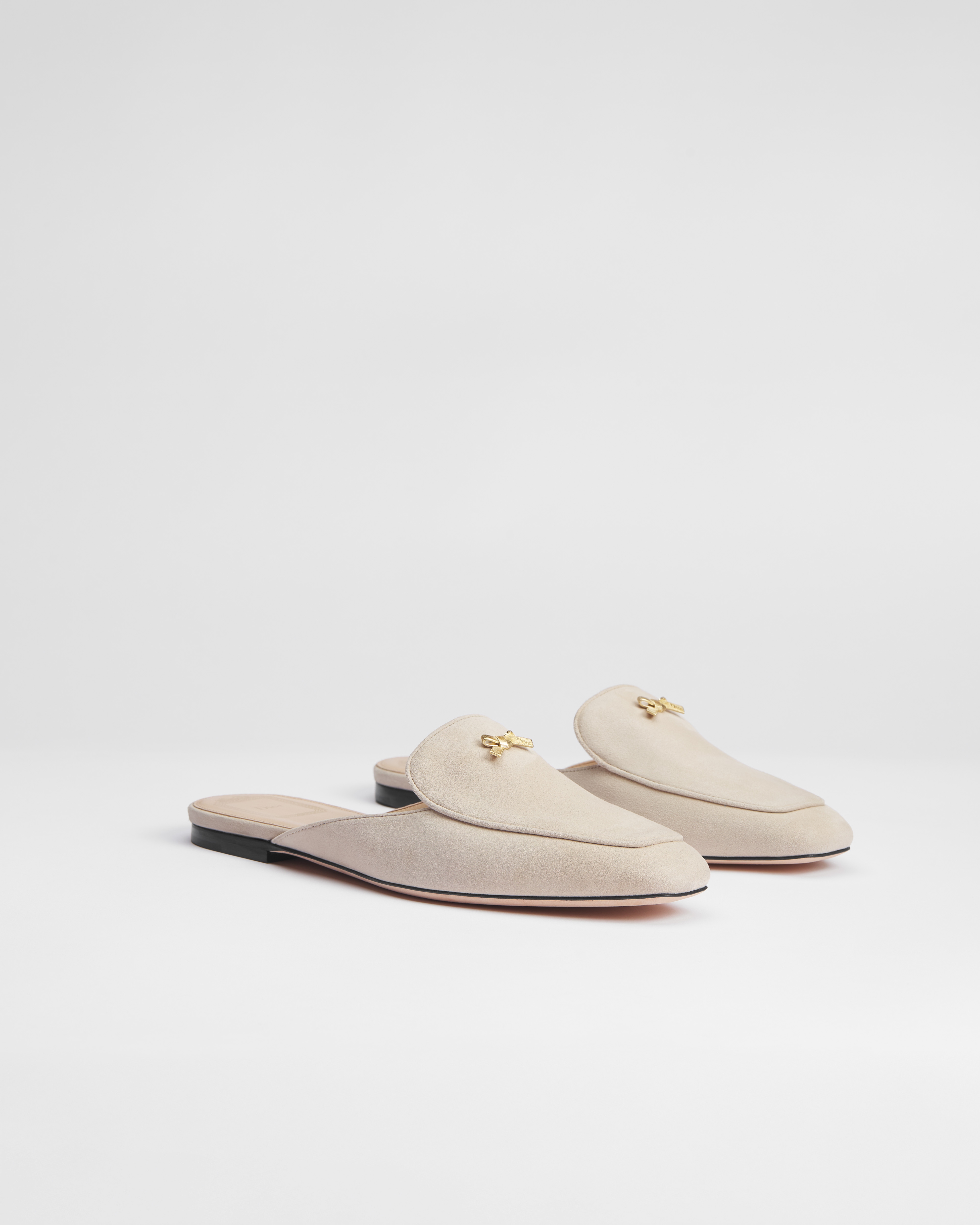 Dior Or Baby Bow Mule Rope Beige Suede Goatskin E03