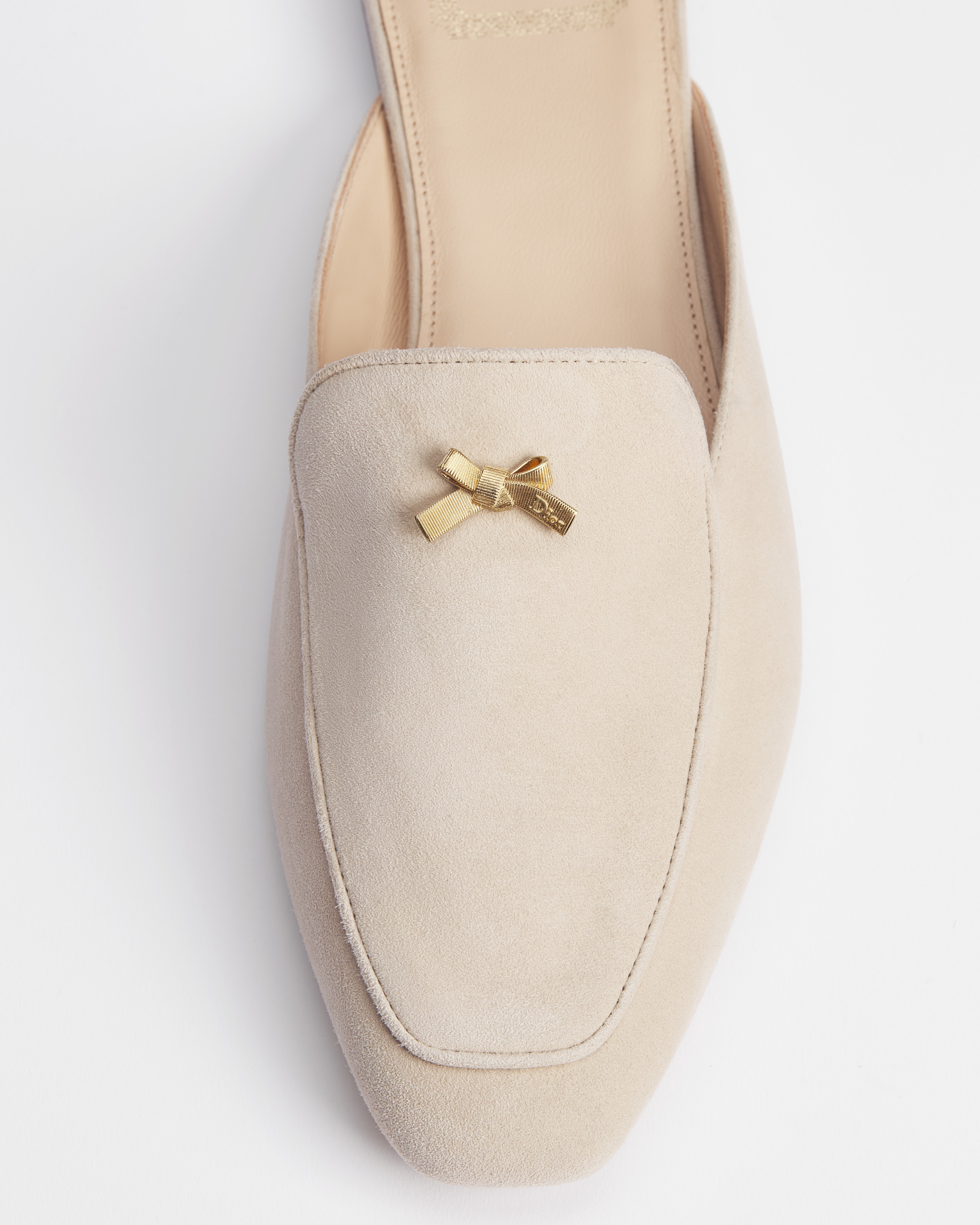 Dior Or Baby Bow Mule Rope Beige Suede Goatskin E12