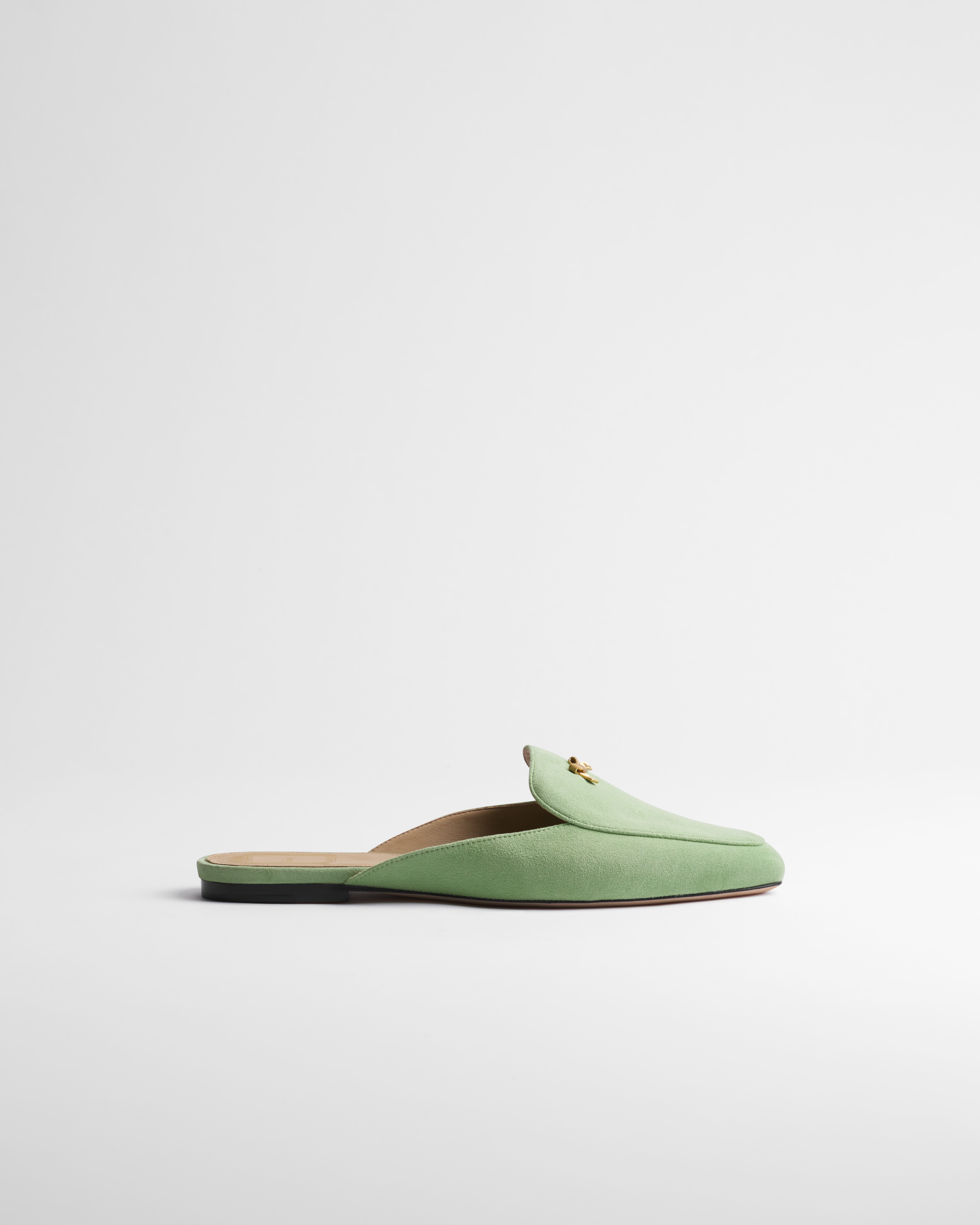 Baby Bow-muiltje Pistachio geitensuède E02