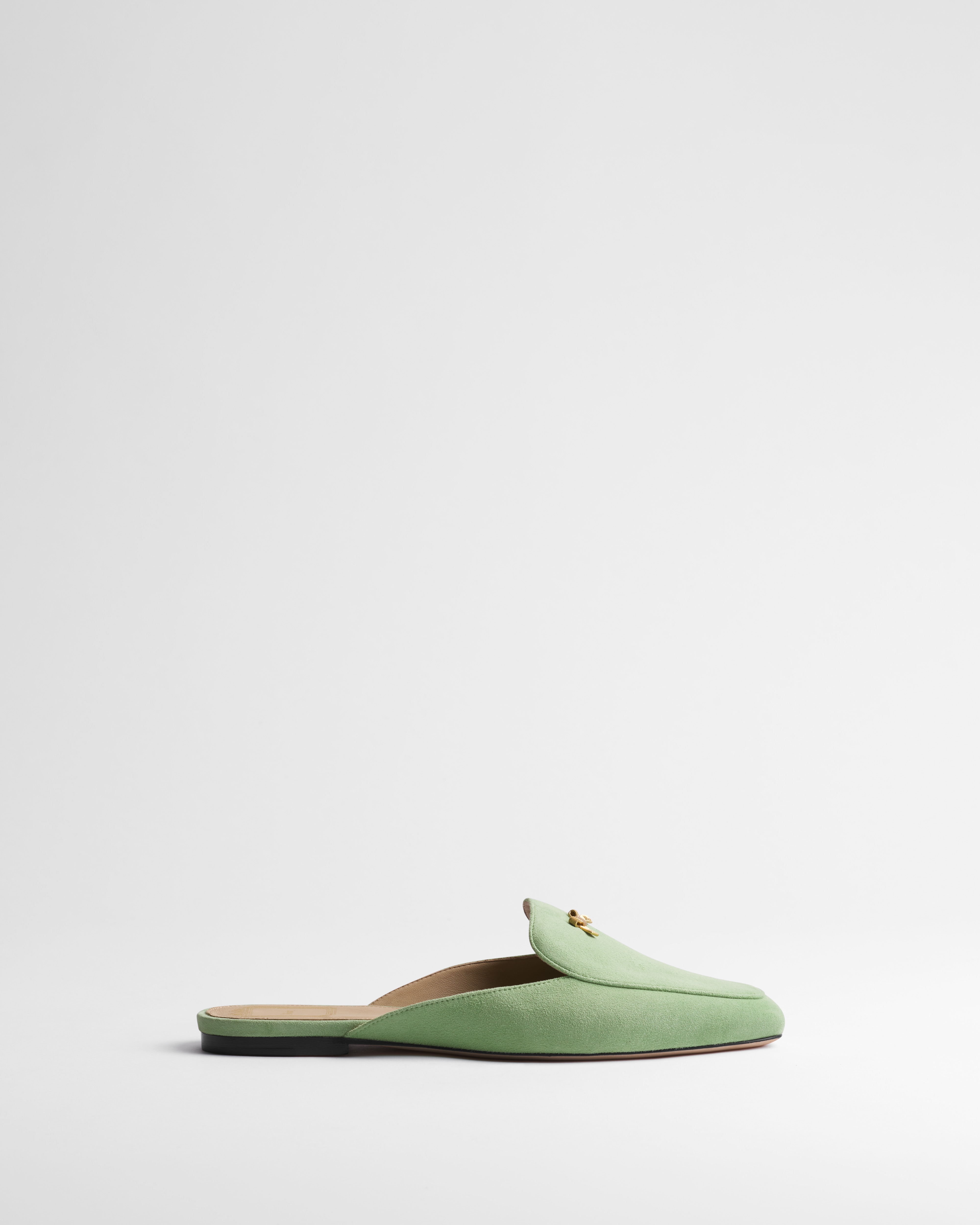 Baby Bow-muiltje Pistachio geitensuède E02