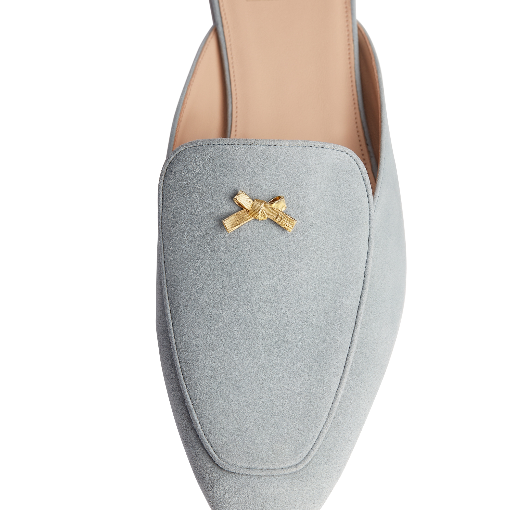 Baby Bow Mule Sky Blue Suede Goatskin E12