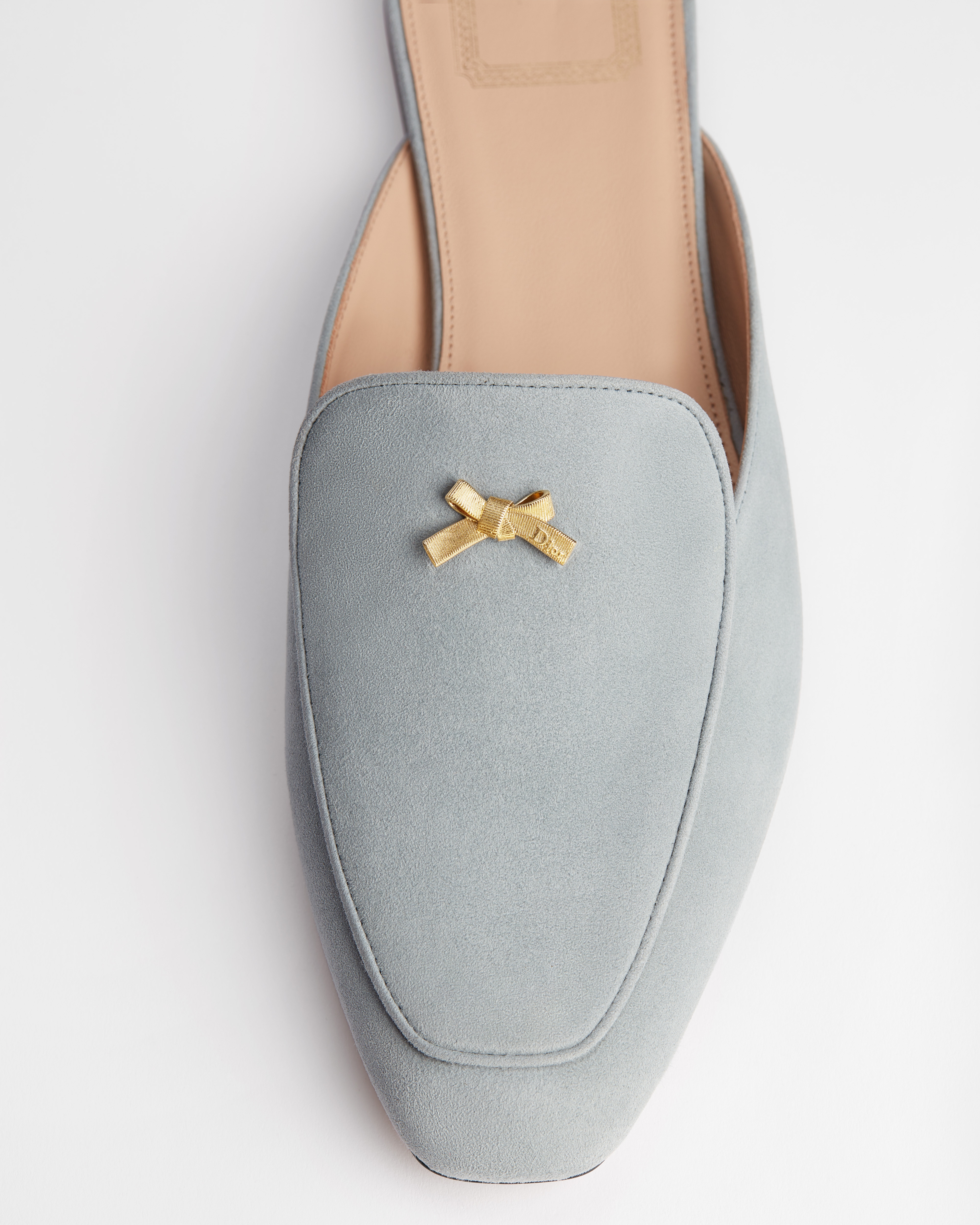 Baby Bow-muiltje Bleu Ciel geitensuède E12