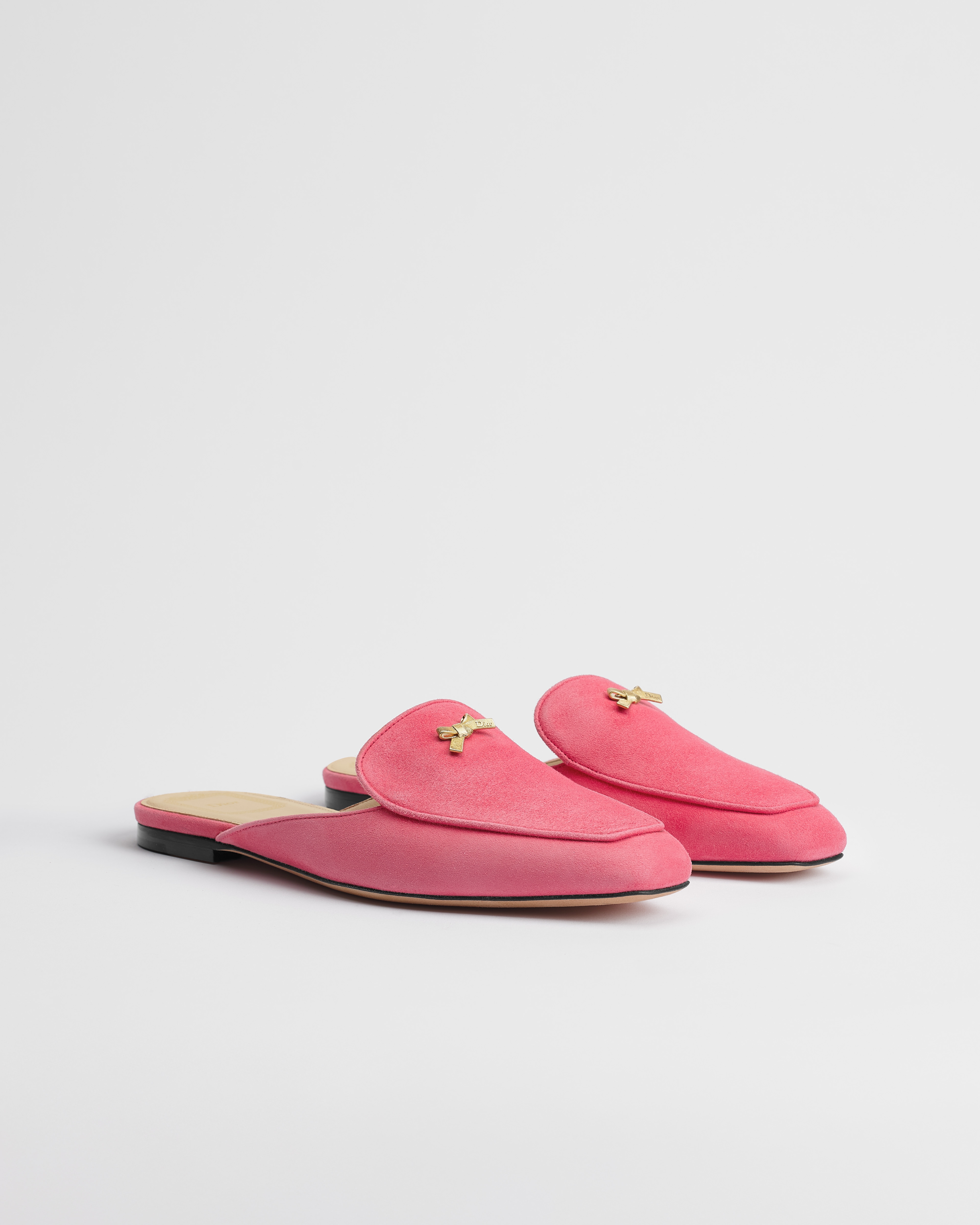 Baby Bow-muiltje Rose Peony geitensuède E03