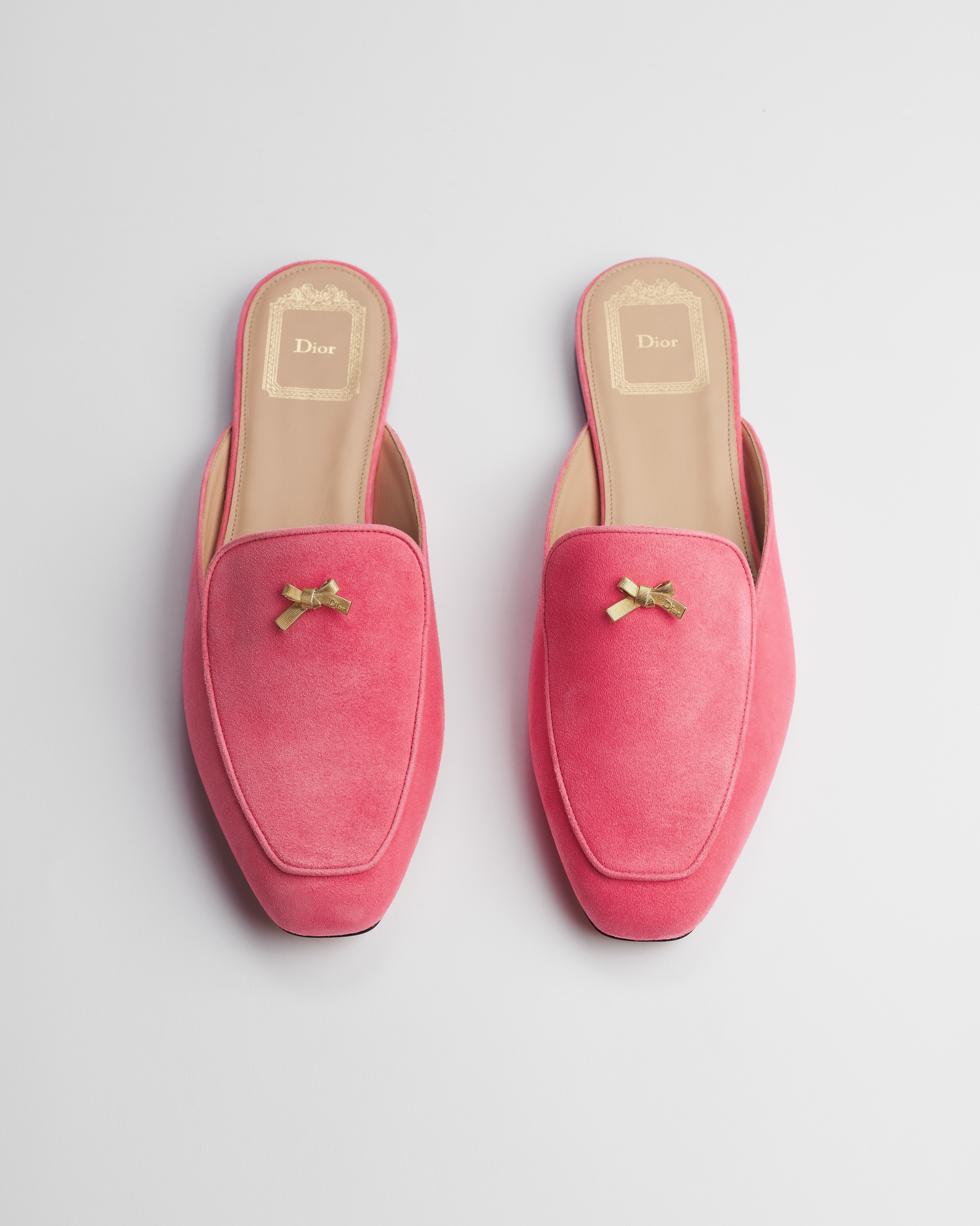 Baby Bow-muiltje Rose Peony geitensuède E06