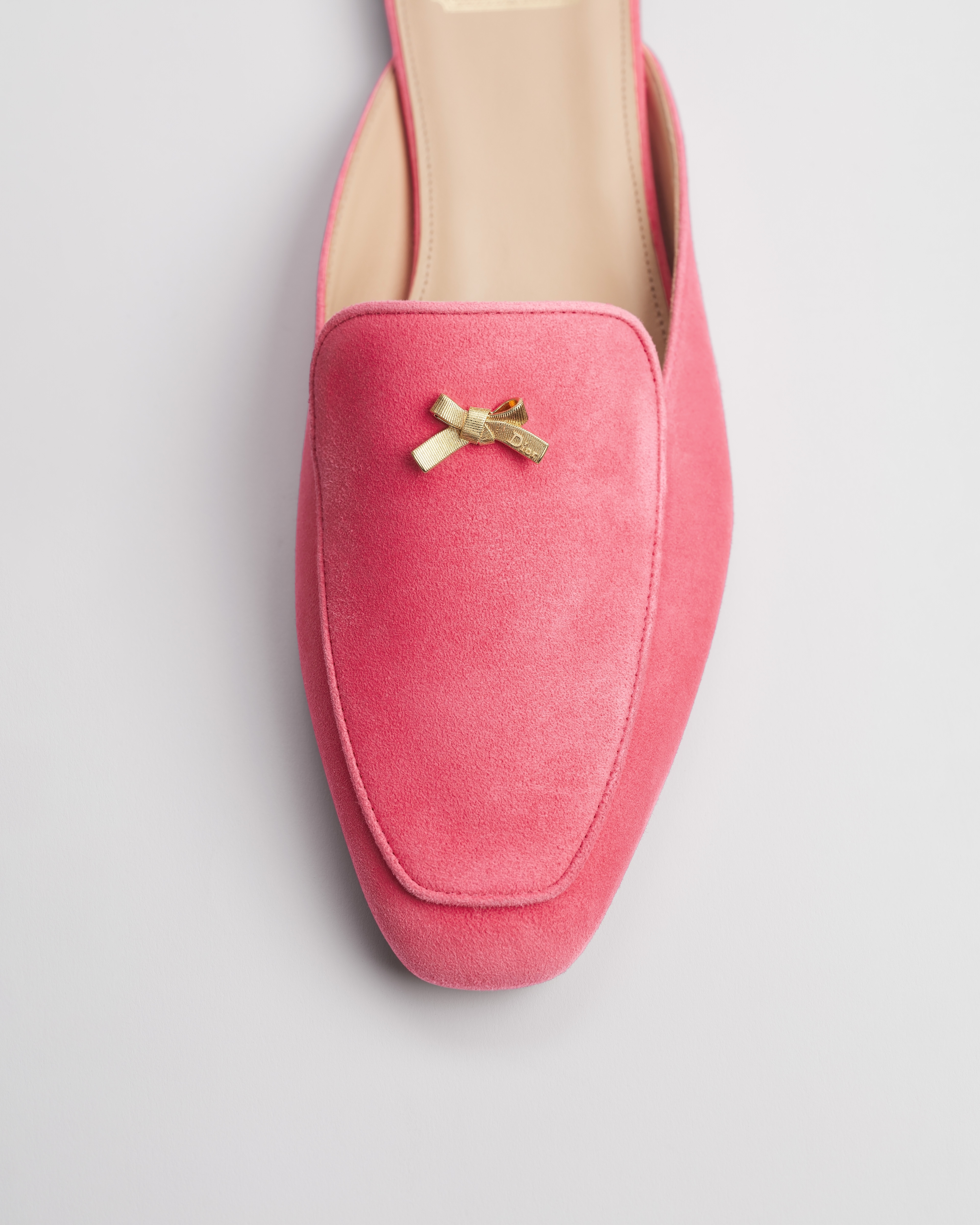 Baby Bow-muiltje Rose Peony geitensuède E10