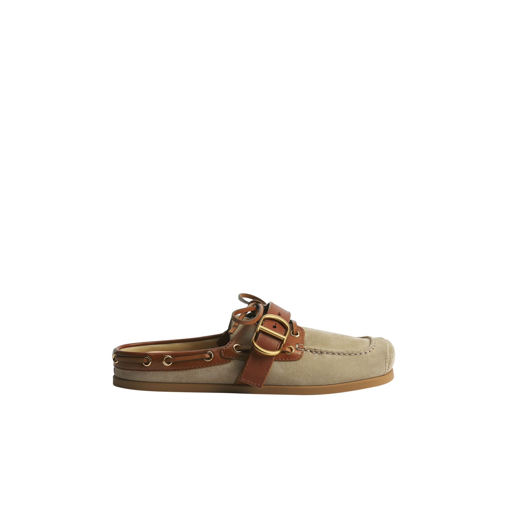 Dior Voile Mule Trench Suede Calfskin and Cognac Brown Calfskin | DIOR