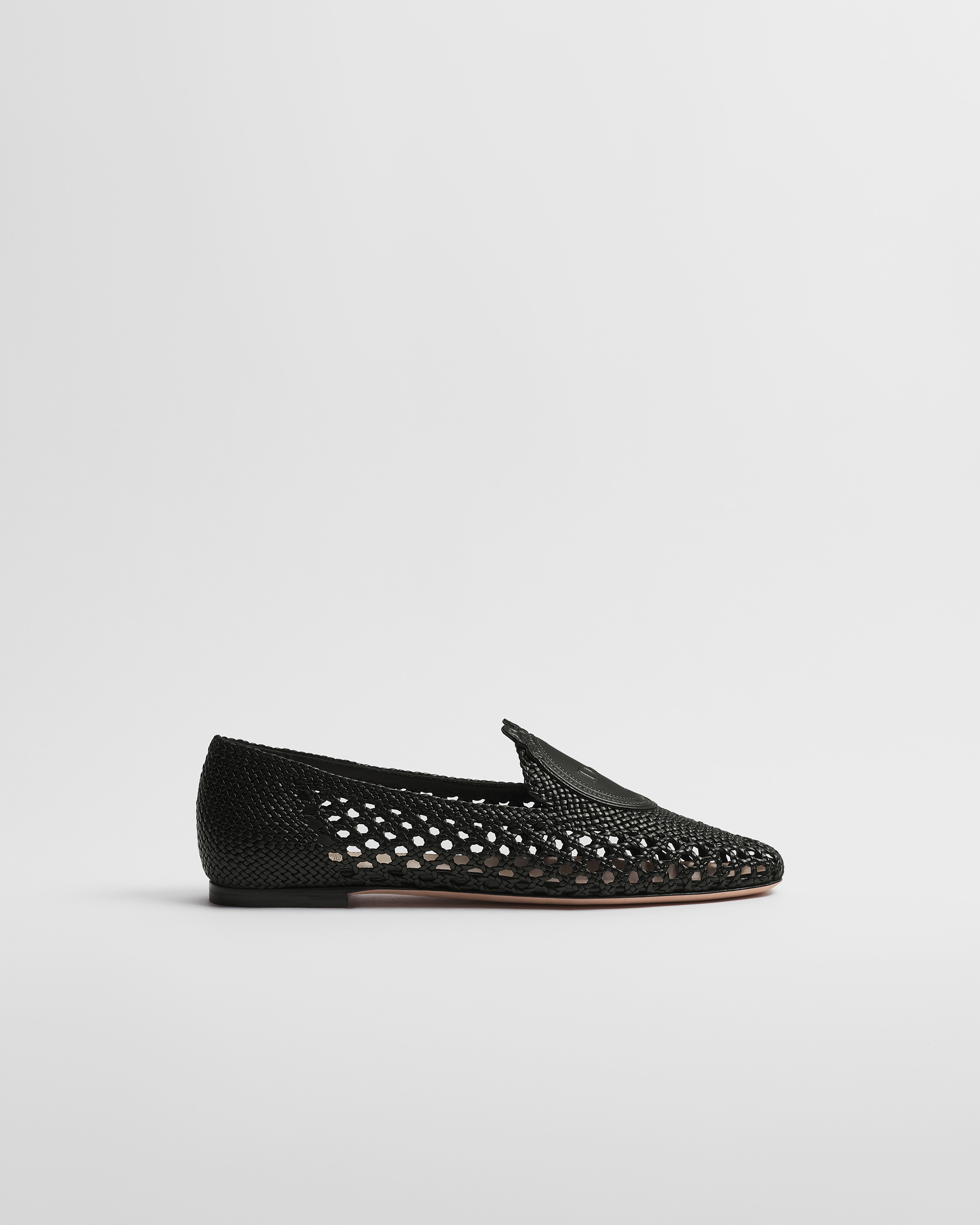 Dior Médaillon Loafer Lammleder in gewebter Optik in Schwarz E02