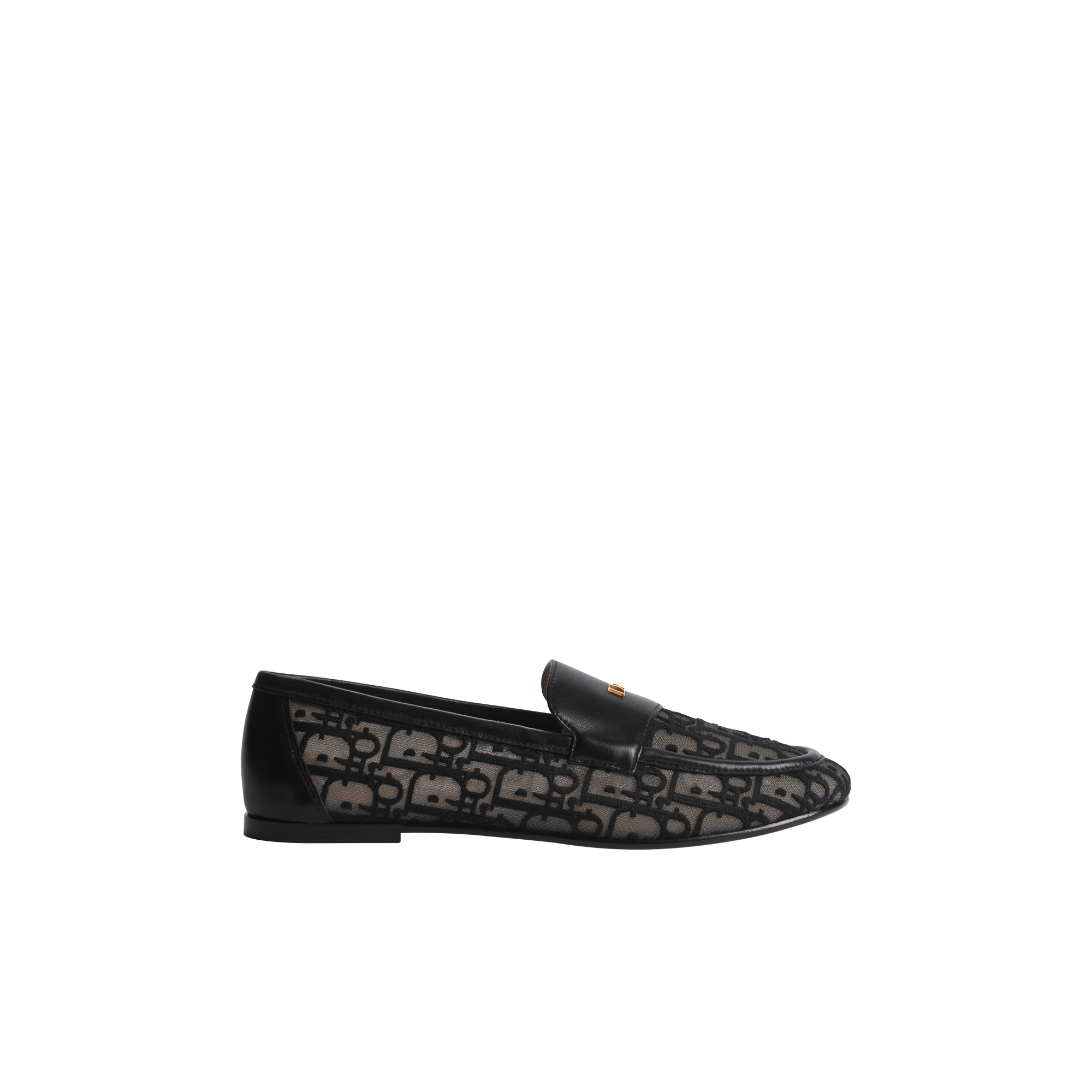Dior Cadence Loafer Black Dior Oblique Embroidered Mesh E02
