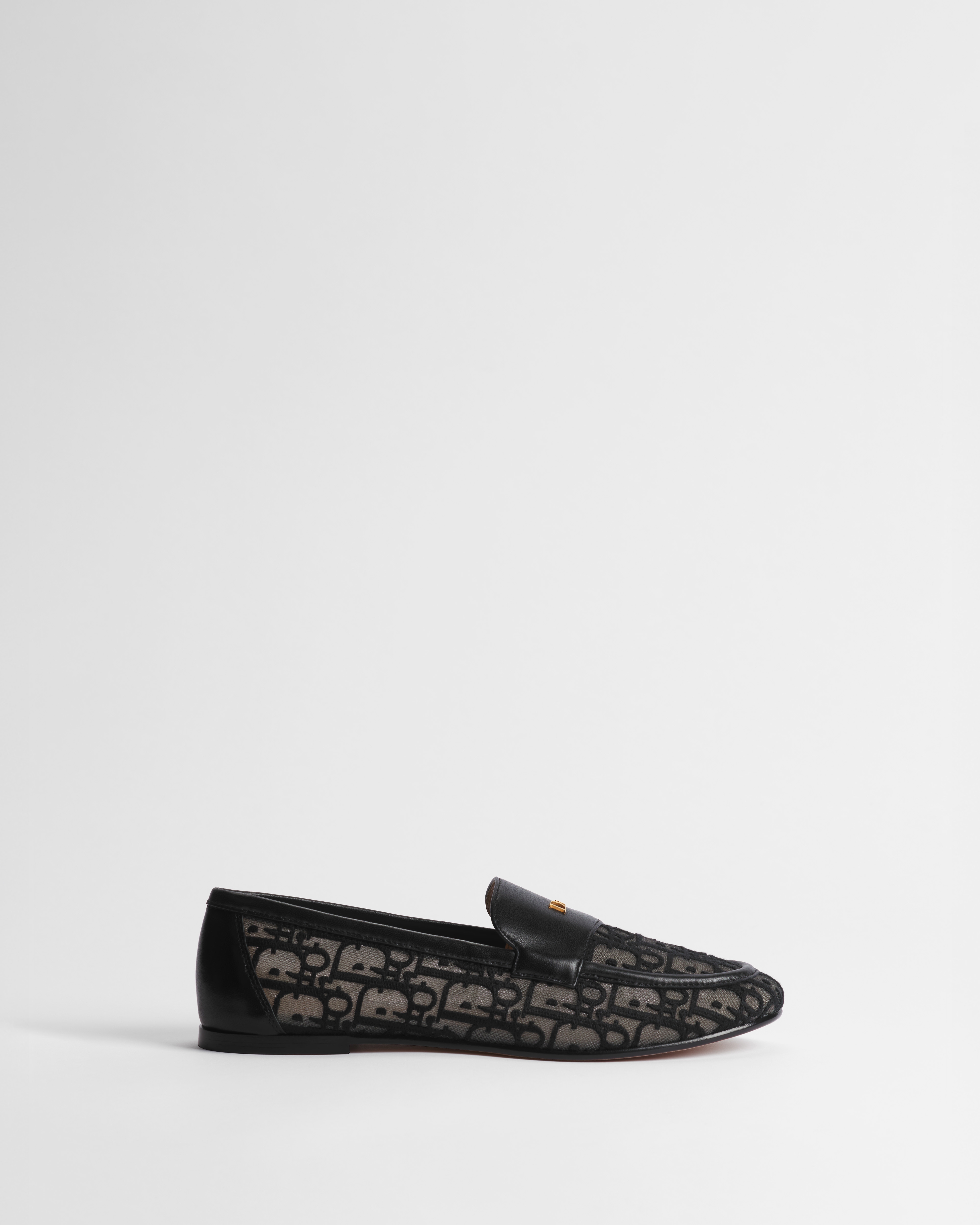 Dior Cadence Loafer Black Dior Oblique Embroidered Mesh E02
