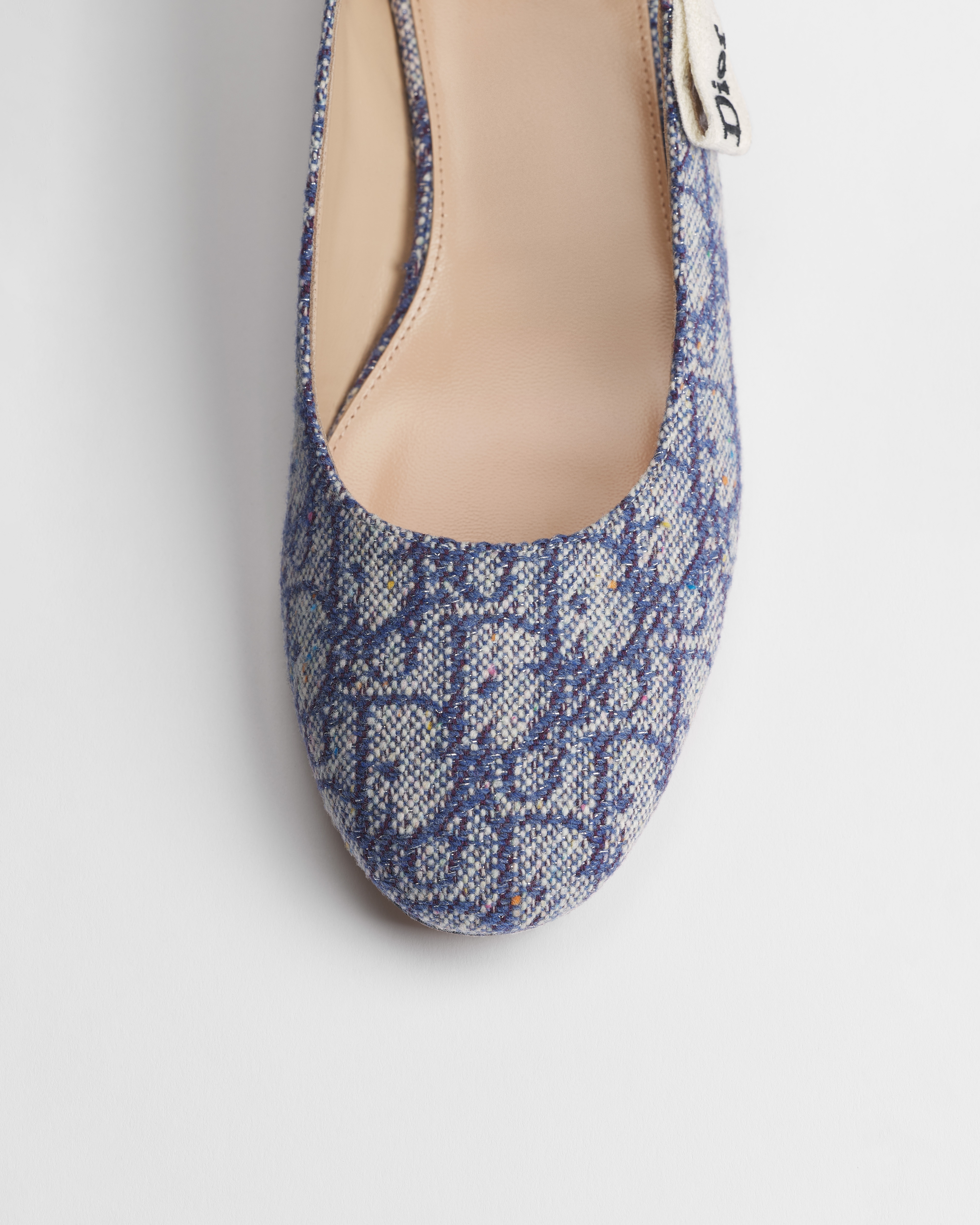 J'Adior Ballet Flat Blue Dior Oblique Tabru Jacquard Embroidered with ...