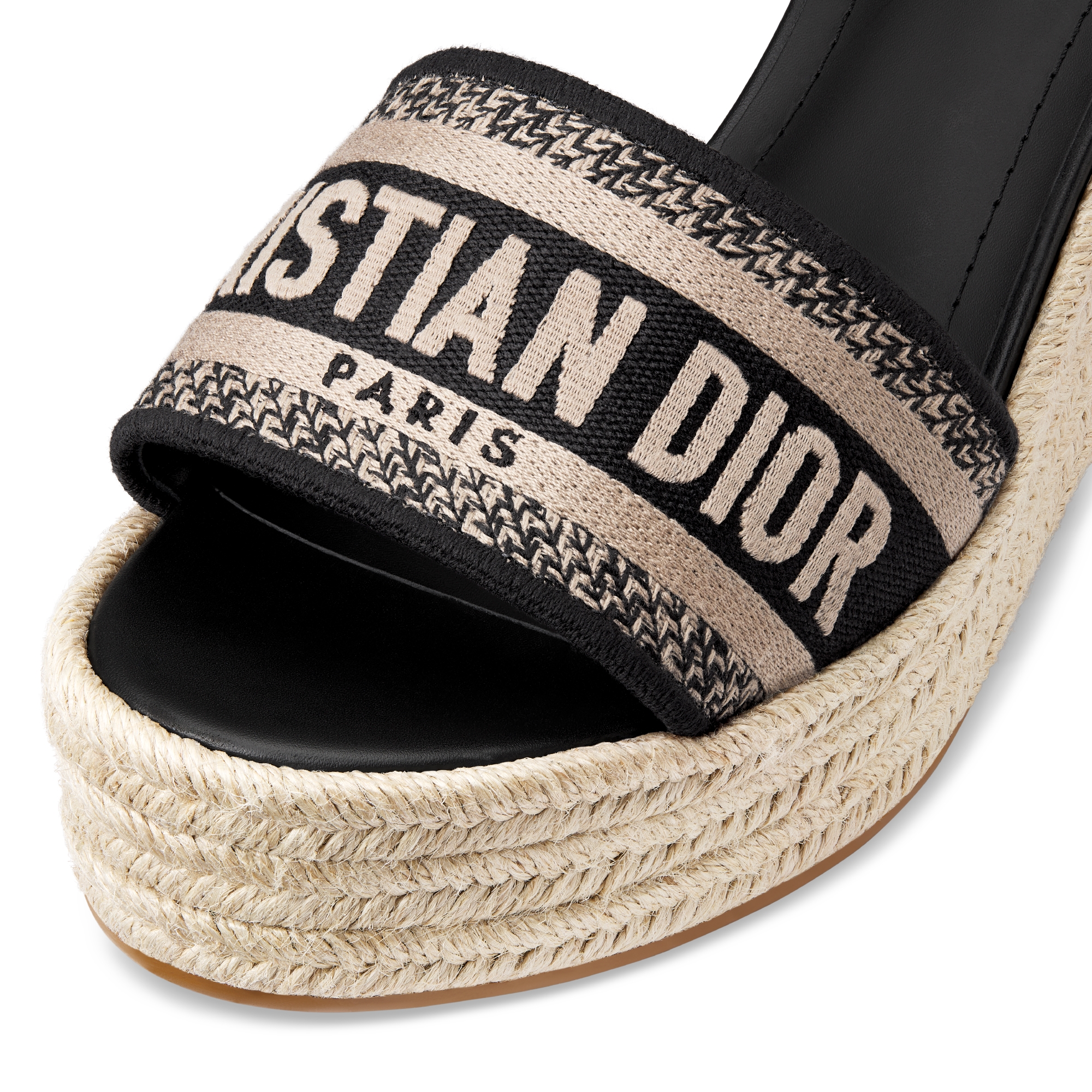 DIOR | Dway ウェッジサンダル カーフスキン & エンブロイダリー コットン