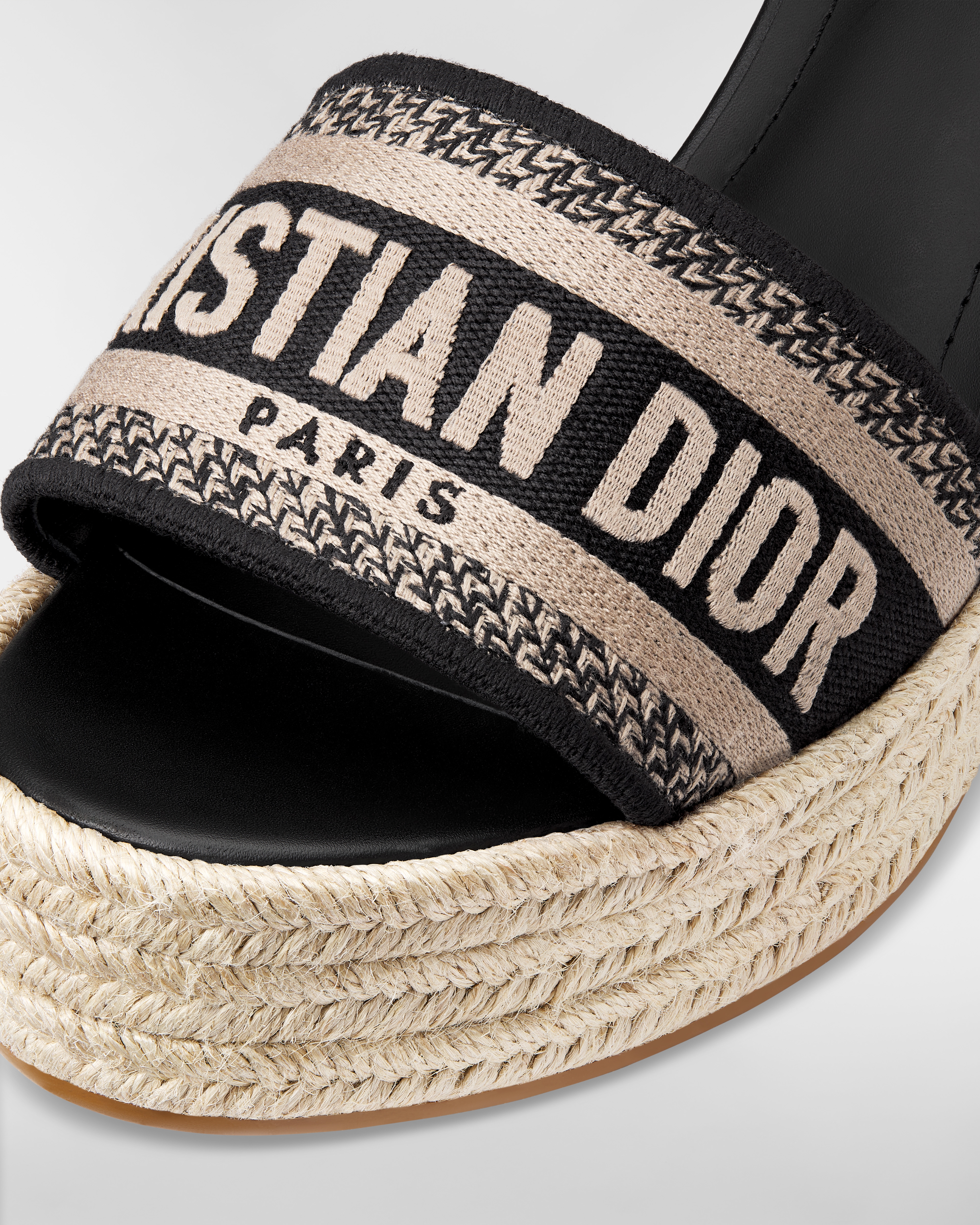 DIOR | Dway ウェッジサンダル カーフスキン & エンブロイダリー コットン