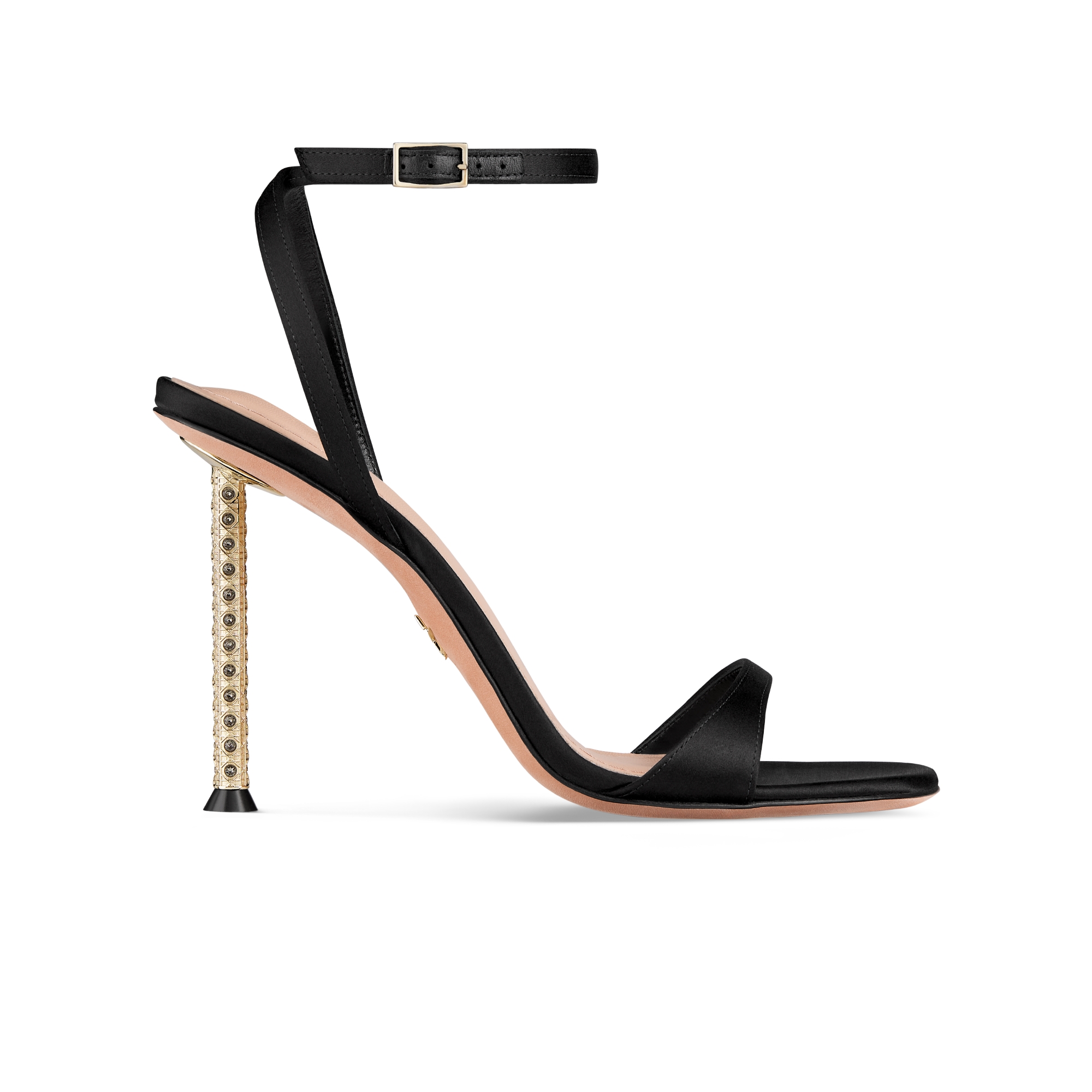 Dior Icon Heeled Sandal Black Satin E02