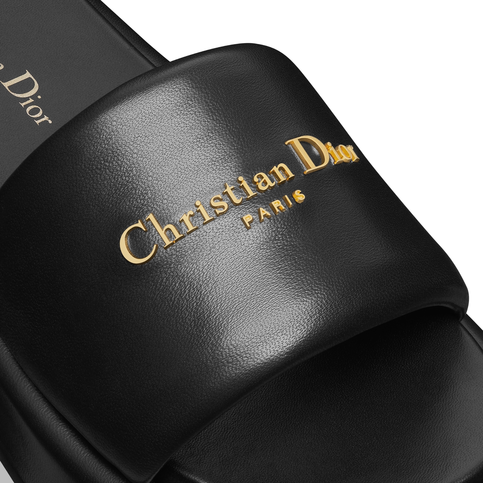 D-Lane Platform Slide Black Padded Lambskin E09