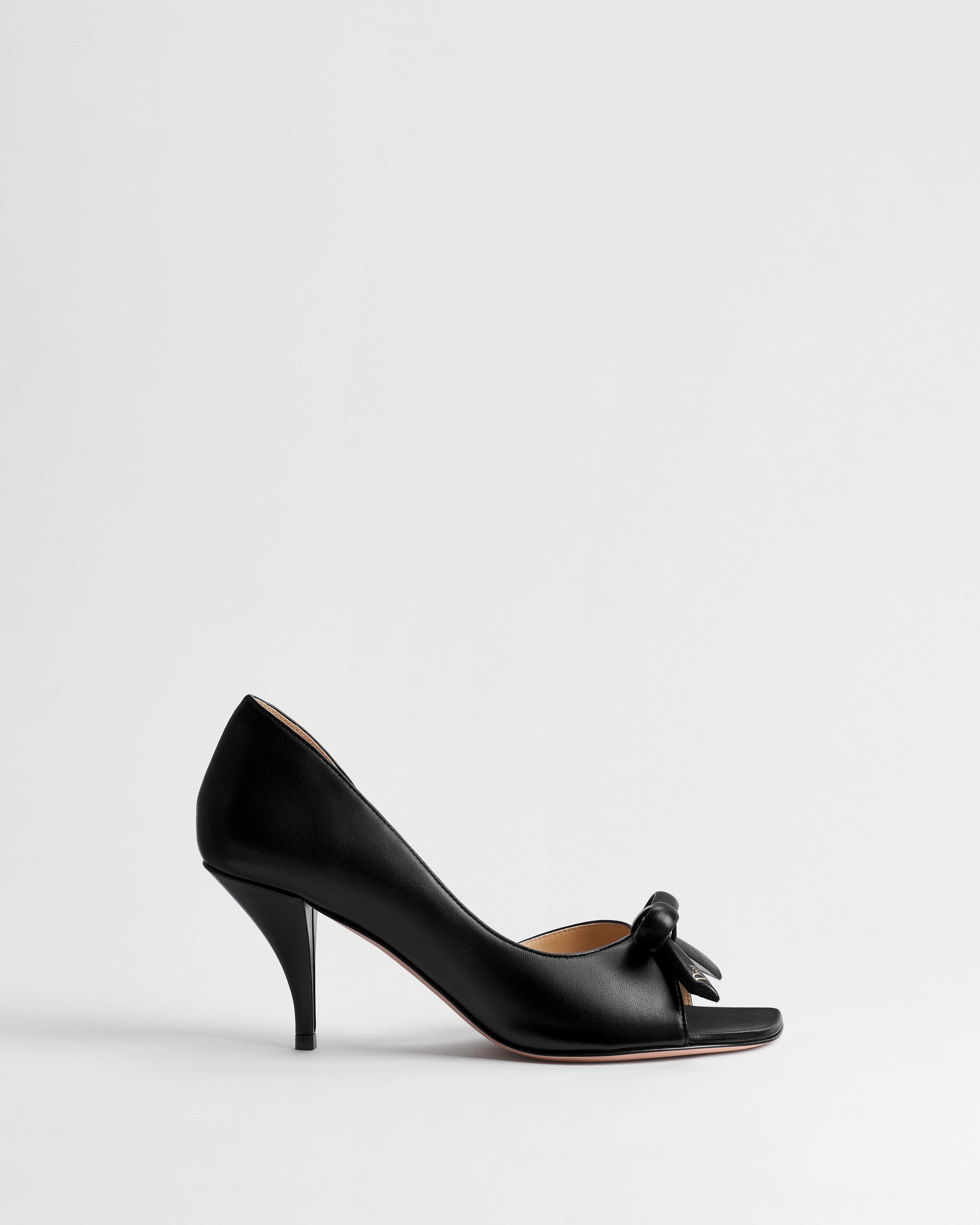 Dior Bow Heeled Sandal Black Lambskin E02